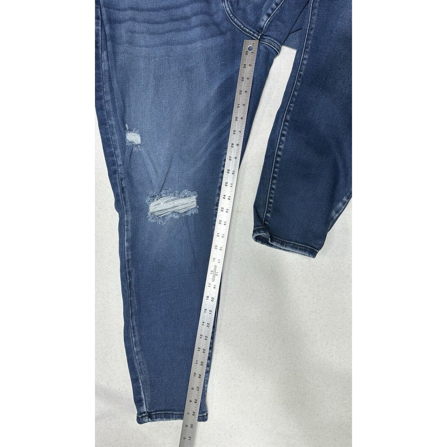 Kancan Jeans Womens 22 Skinny Blue Stretch Denim Distressed Grunge