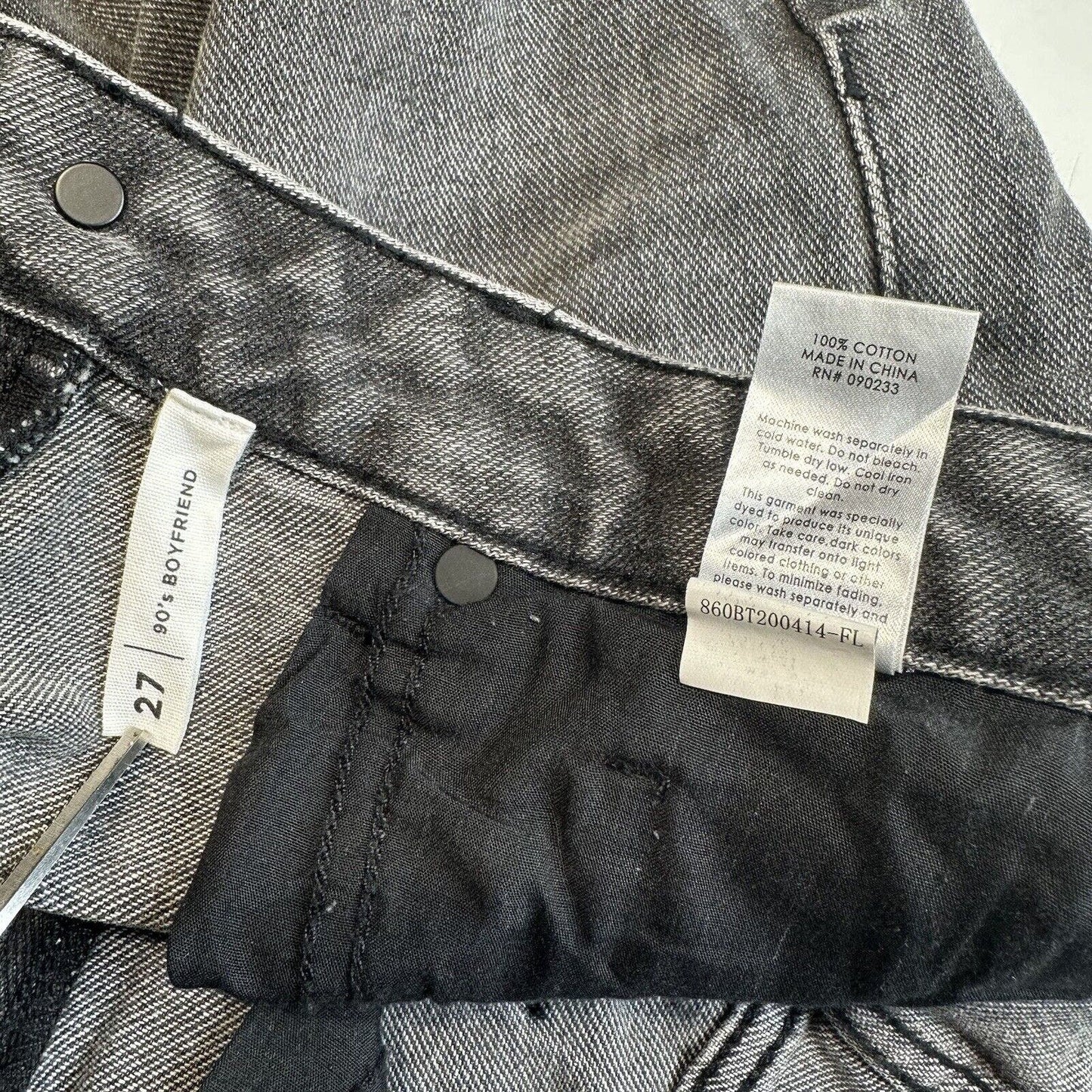 Pacsun Jeans 27 Boyfriend High Rise Gray Denim Womens Distressed 90s Grunge EUC