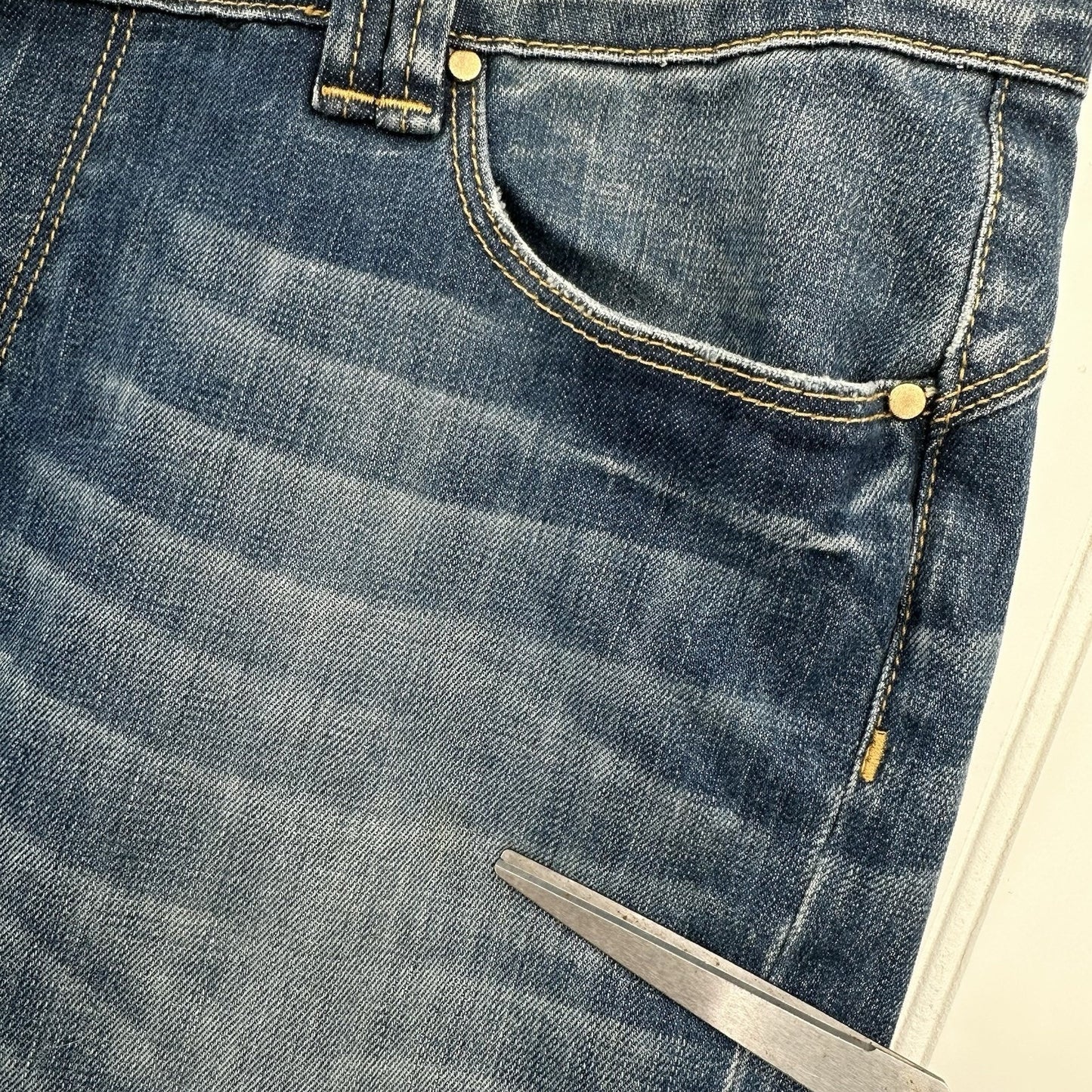 Dont Cry Milan Jeans Womens 12* Long Slim Bootcut Denim Western Cowboy *Flaws