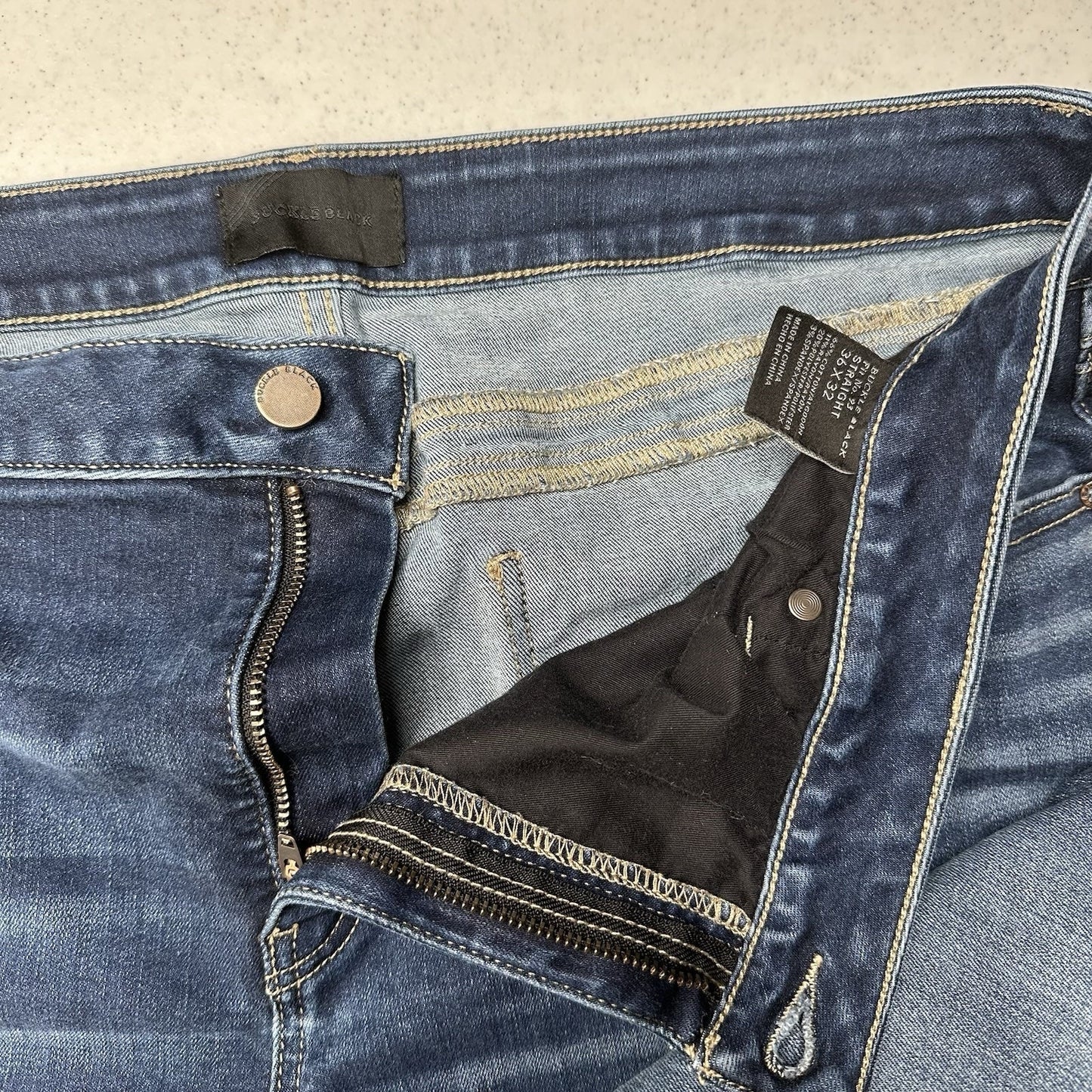 Buckle Black Jeans Womens 36x32 Fit 93 Straight Blue Denim Dark Wash Western