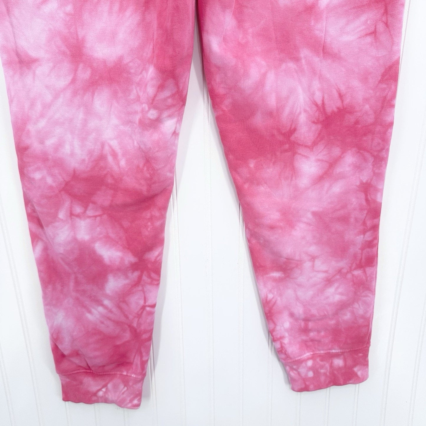 Lularoe Boyfriend Jogger Womens Medium Sweatpant Bright Pink Tie Dye Cozy Lounge