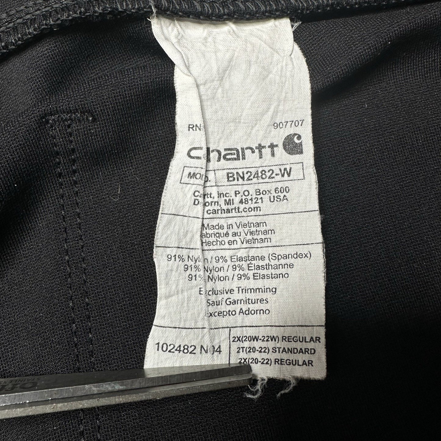 Carhartt Legging Womens 2X Force Fitted Midweight Utility Black Work Wicking EUC