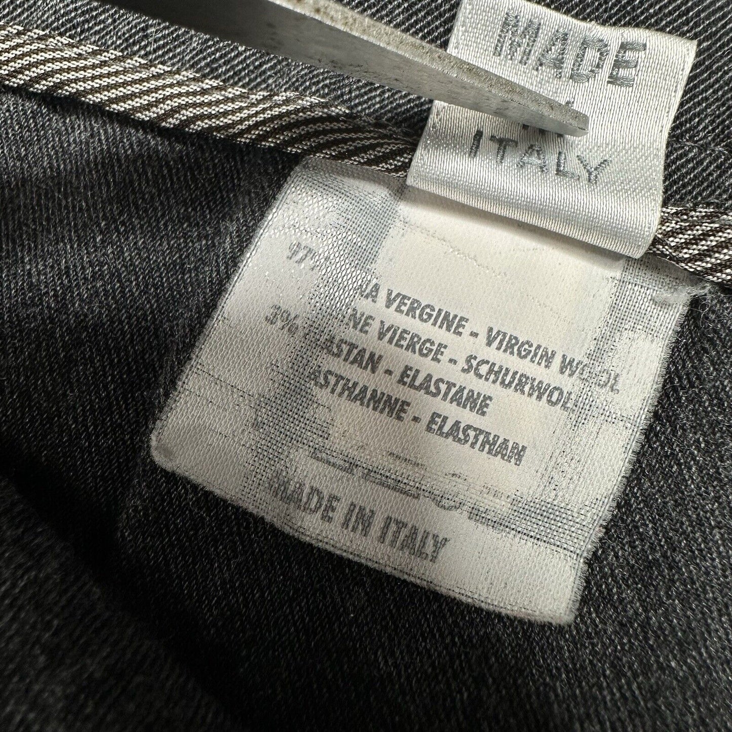 Gunex Wool Pants Womens US 12 Straight Trouser Dark Gray Wool Blend Italy EUC