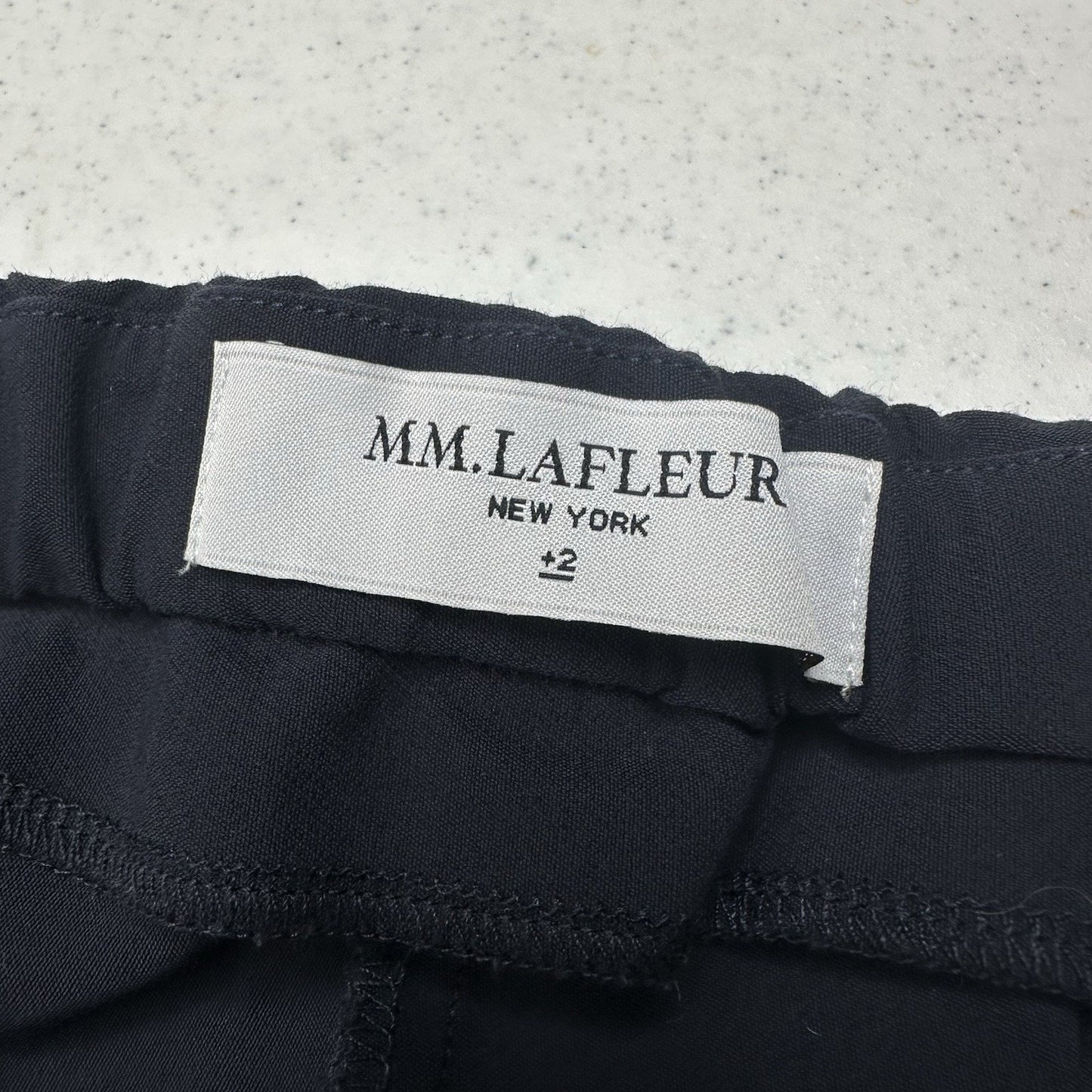 MM Lafleur Pants Womens +2 18 Straight Ankle Navy Blue Stretch Minimalist Career