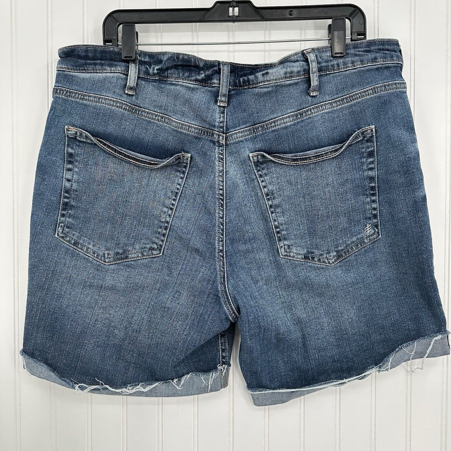 Silver Jean Shorts Womens 18 Sure Thing Long Short Blue Stretch Denim Bermuda