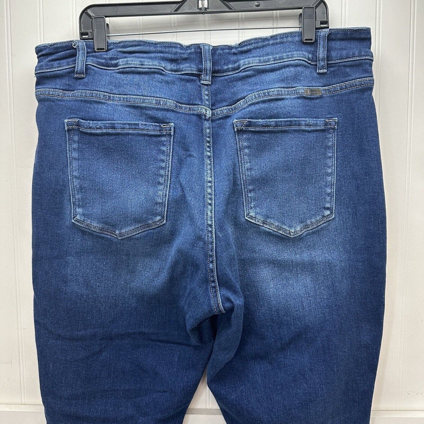 Kancan Jeans 20 Womens Skinny Blue Stretch Denim Distressed Fray Dark Plus Size