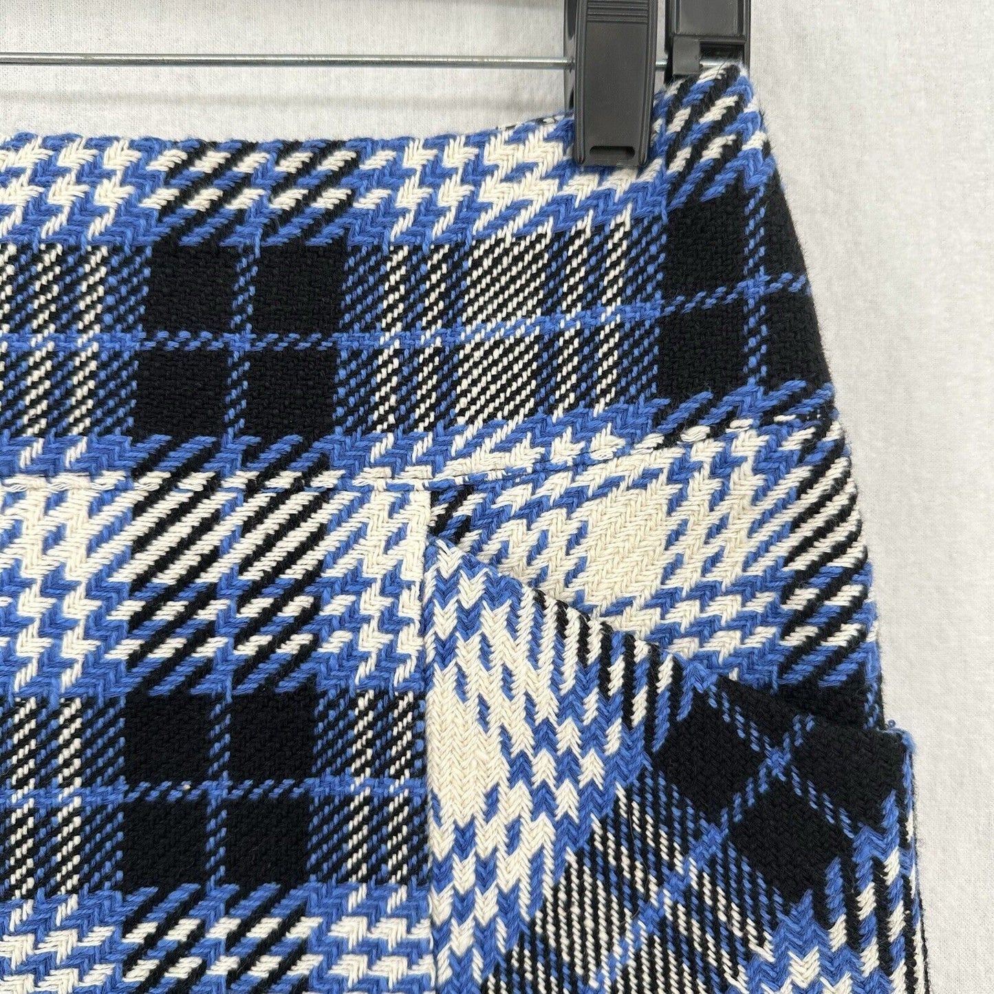 Anthropologie Maeve Skirt Womens 6 Blue Plaid Mini Lined Pockets Academia Preppy