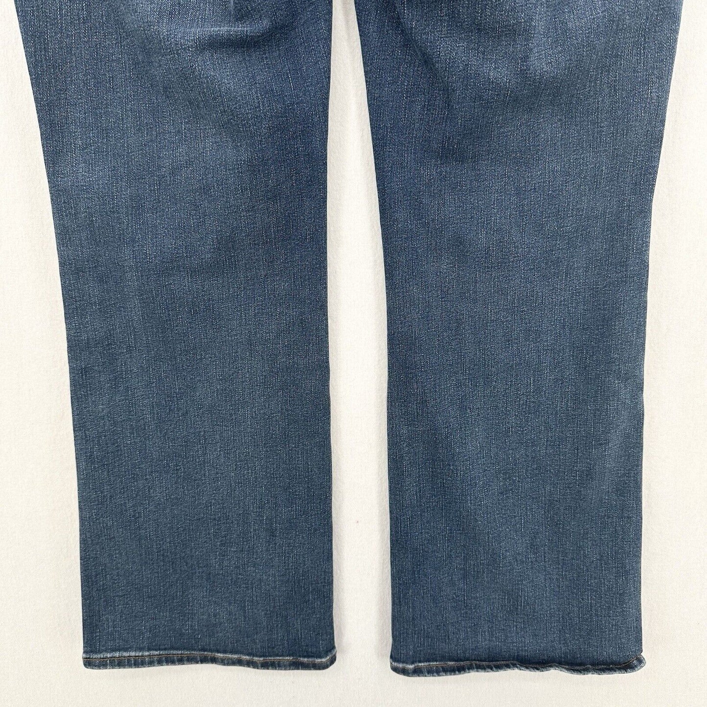 Chicos Jeans 1.5 Petite US 10 Define Me Flare Blue Denim Distress Western Cowboy