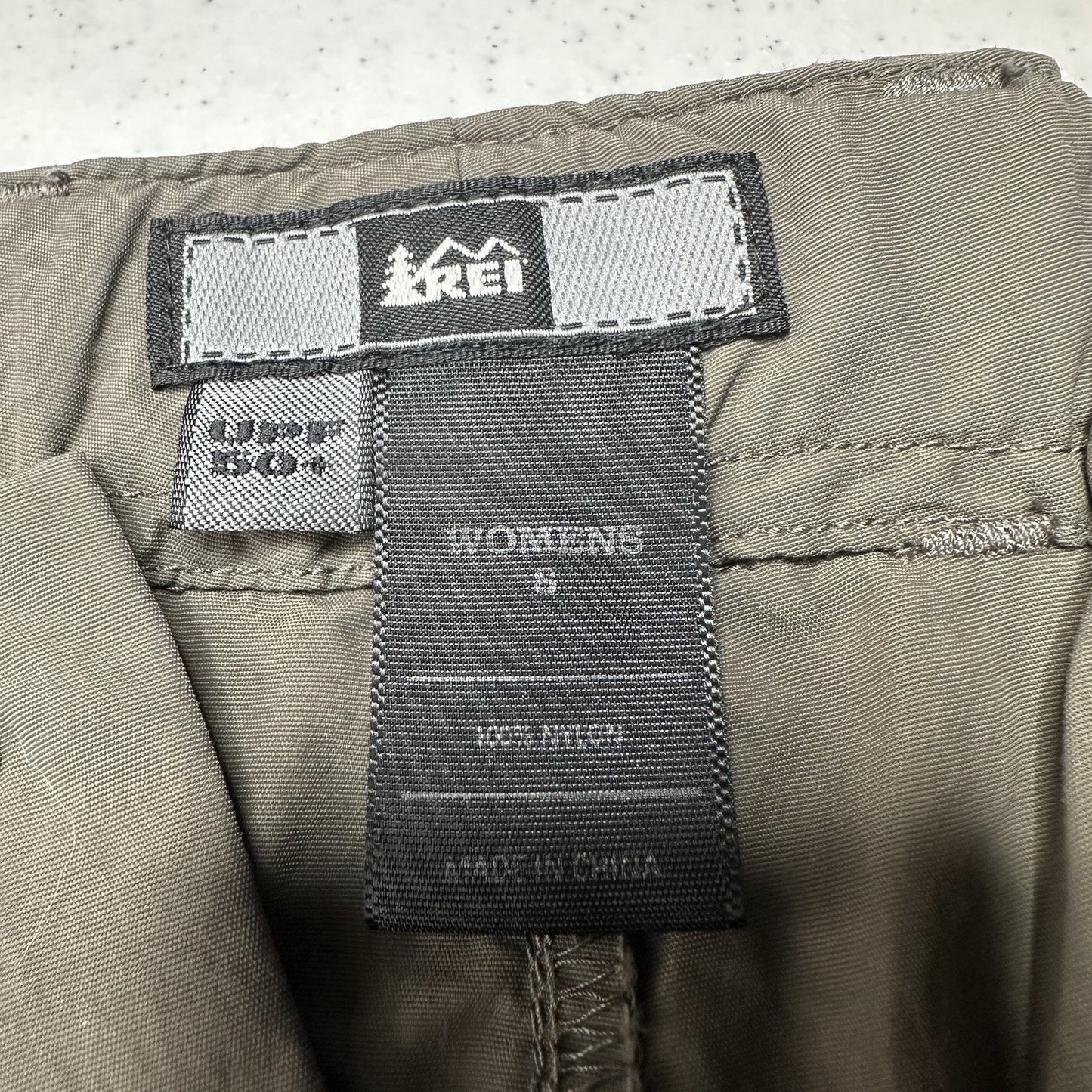 REI Pants Womens 8 Convertible Cargo Hiking Zip Off Shorts Nylon UPF Quick Dry