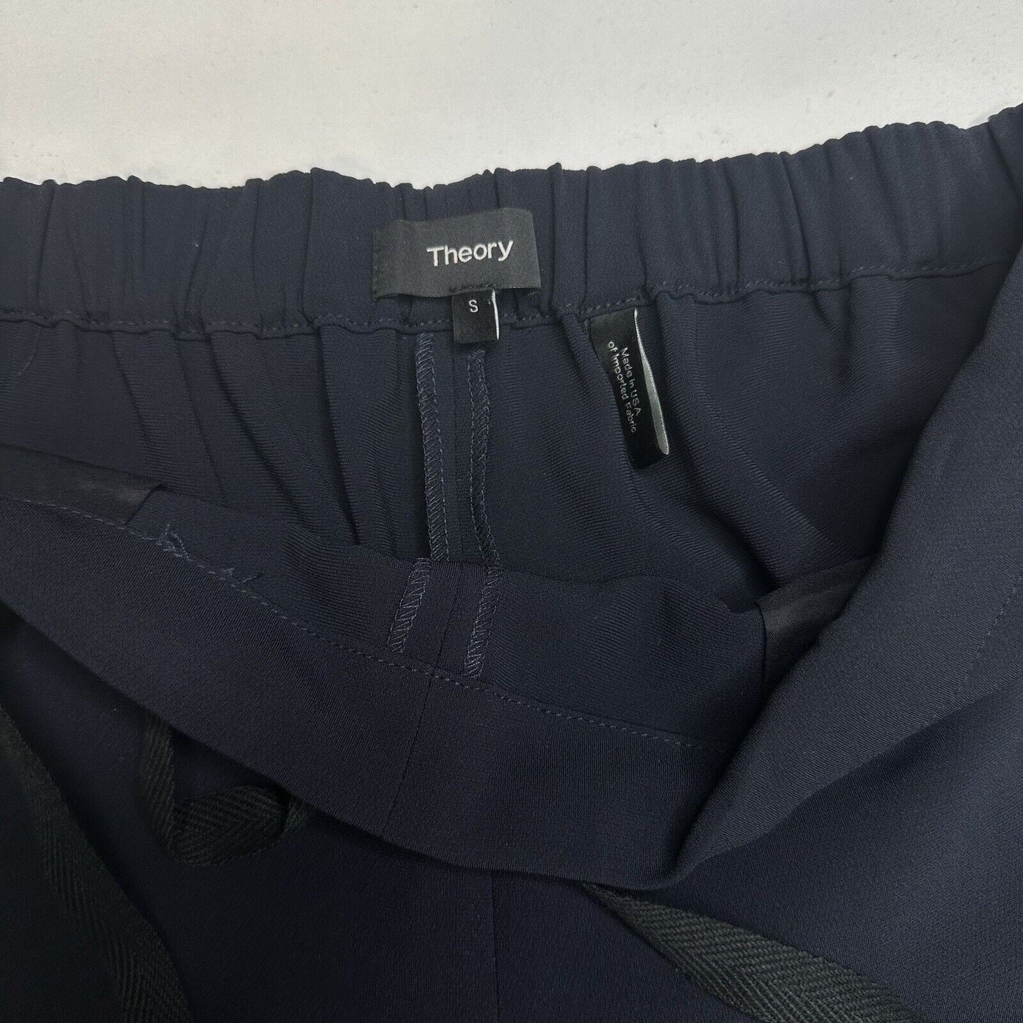 Theory Pants Womens Small Winszlee Admiral Wide Leg Navy Blue Minimal Career EUC