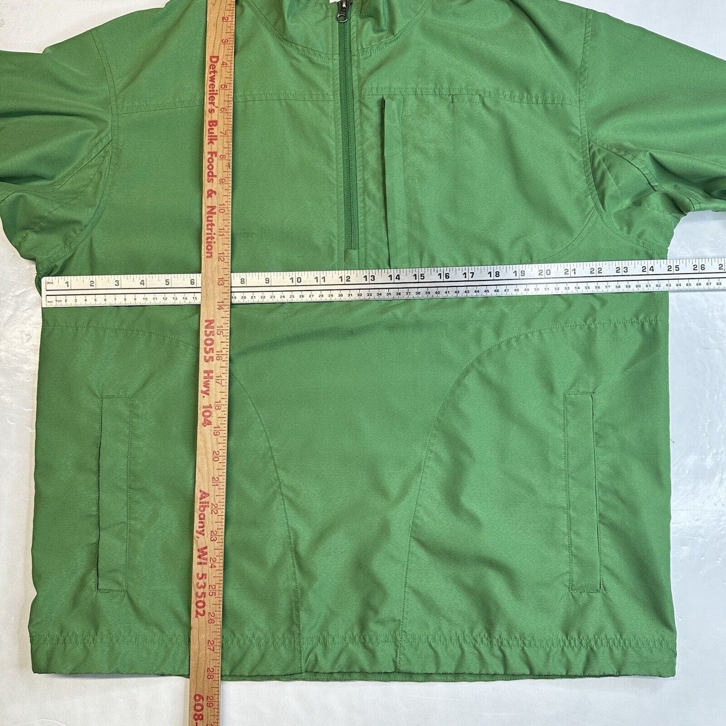 Duluth Trading Shirt Mens Large Bogey Windshirt Green Pullover Lightweight EUC