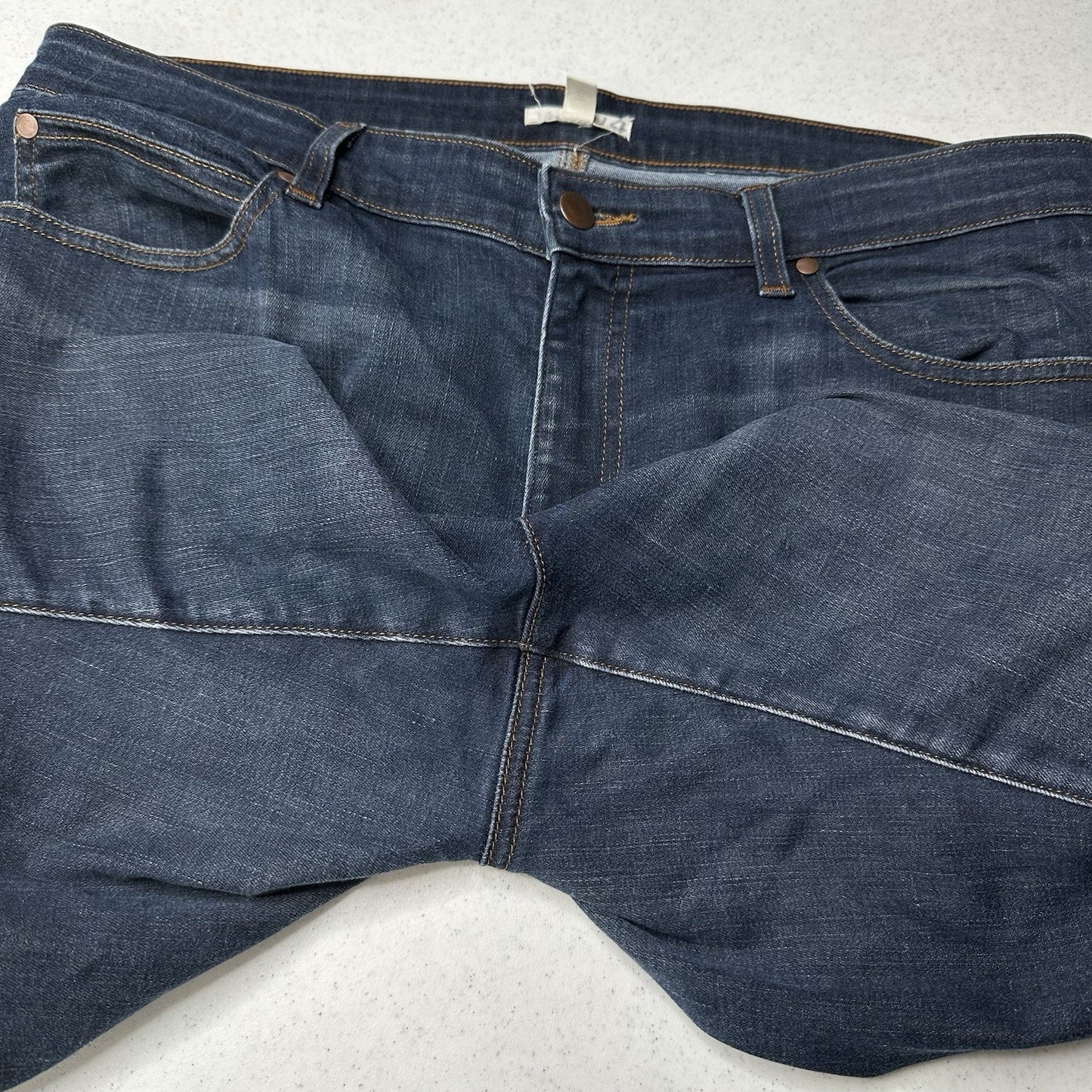 Eileen Fisher Jeans Womens 14 Boyfriend Relaxed Blue Denim Dark Organic Cotton