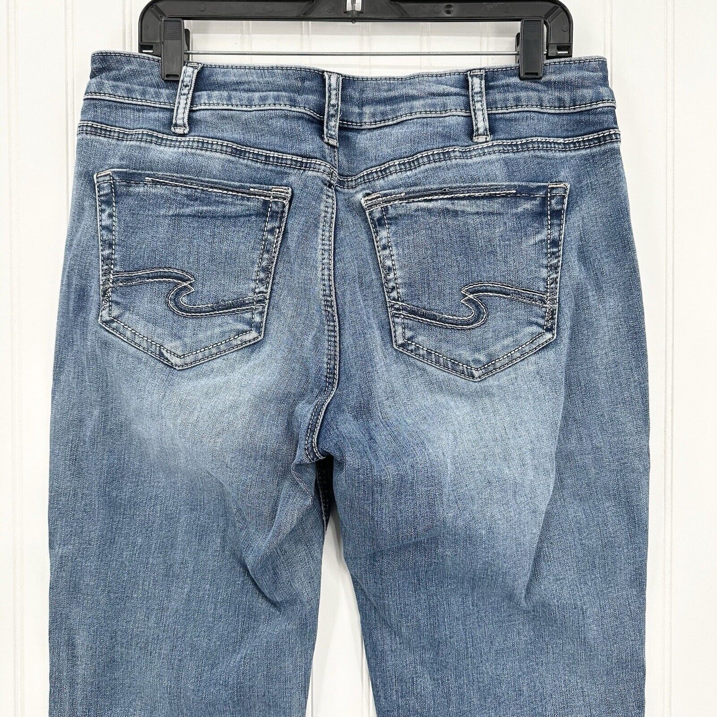 Silver Jeans Womens 33 Suki Slim Boot Curvy Midrise Blue Bootcut Denim Western