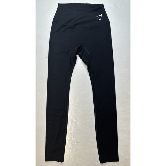 Gymshark Legging Small Fraction Black Womens Training Workout Gym Spellout EUC