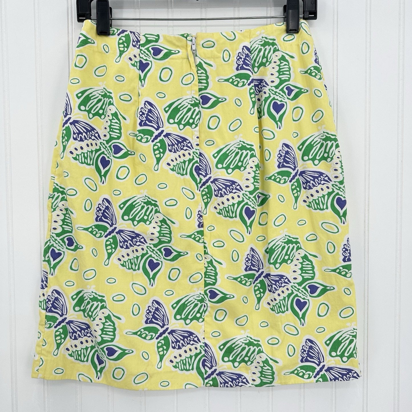 Lilly Pulitzer Skirt Womens 10 Cotton Butterfly Yellow Golf Barbie Preppy *Flaw
