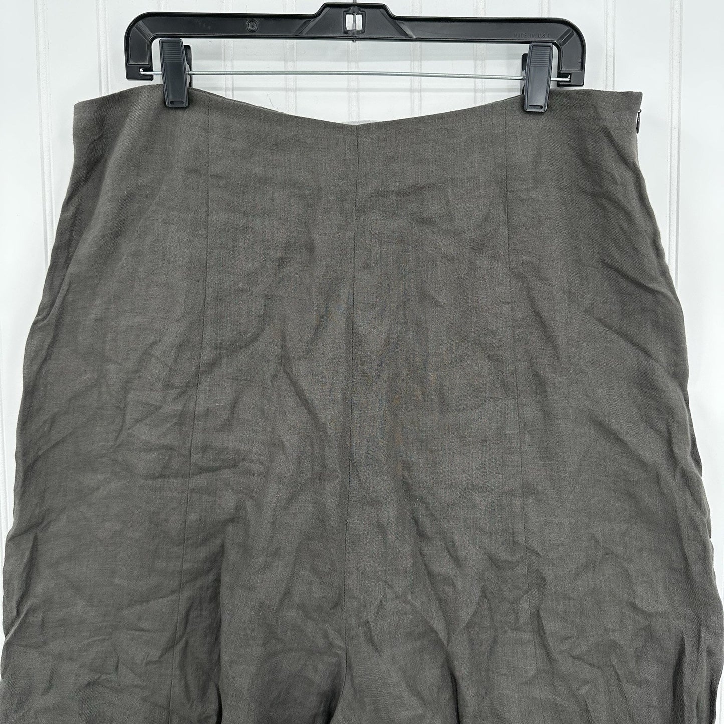 Sarah Pacini Pants 4 Women XL Linen Drop Crotch Crop Zip Coastal Beach Lagenlook
