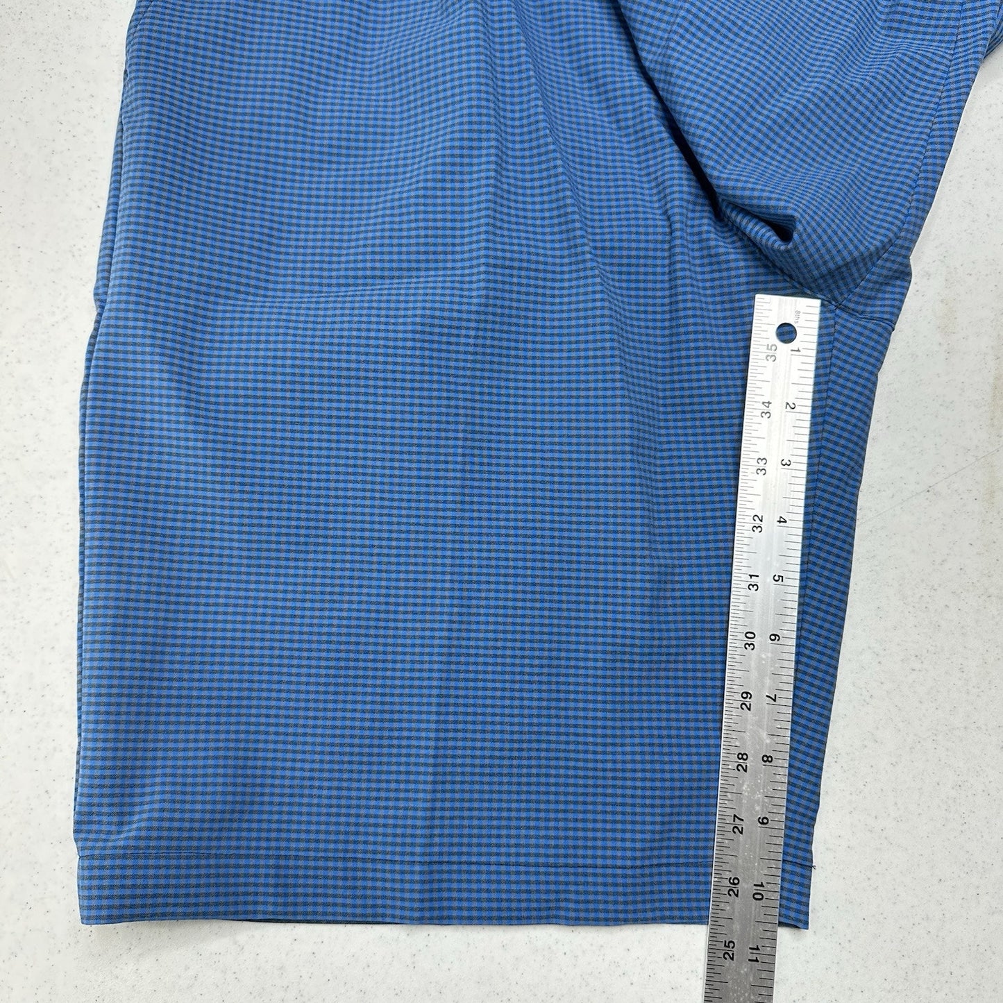 Adidas Shorts Mens 38 Ultimate 365 Chino Blue Gingham Check 10.5" Long NEW