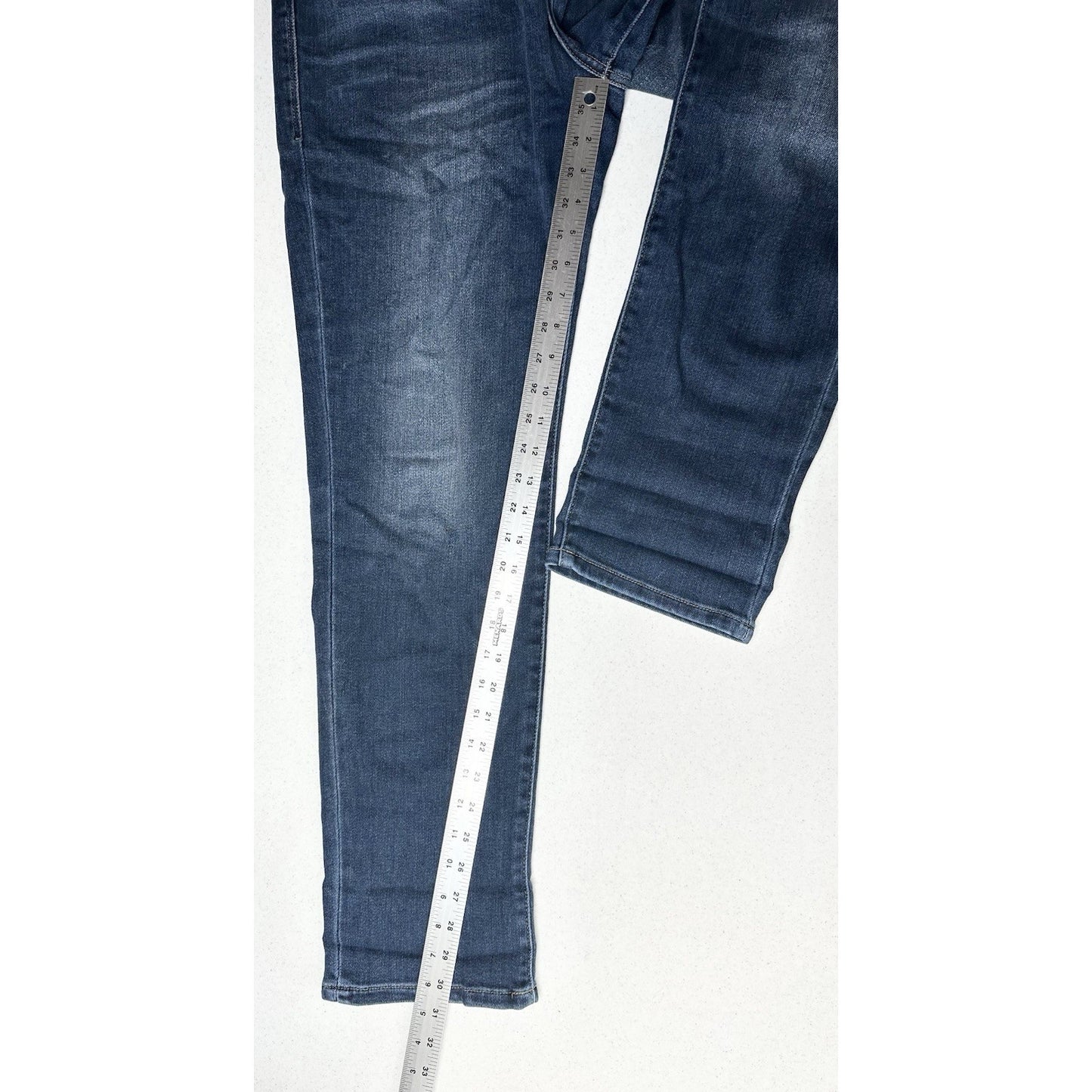 Lularoe Jeans Womens 32 US 14 Boyfriend Blue Stretch Denim Tummy Panel EUC