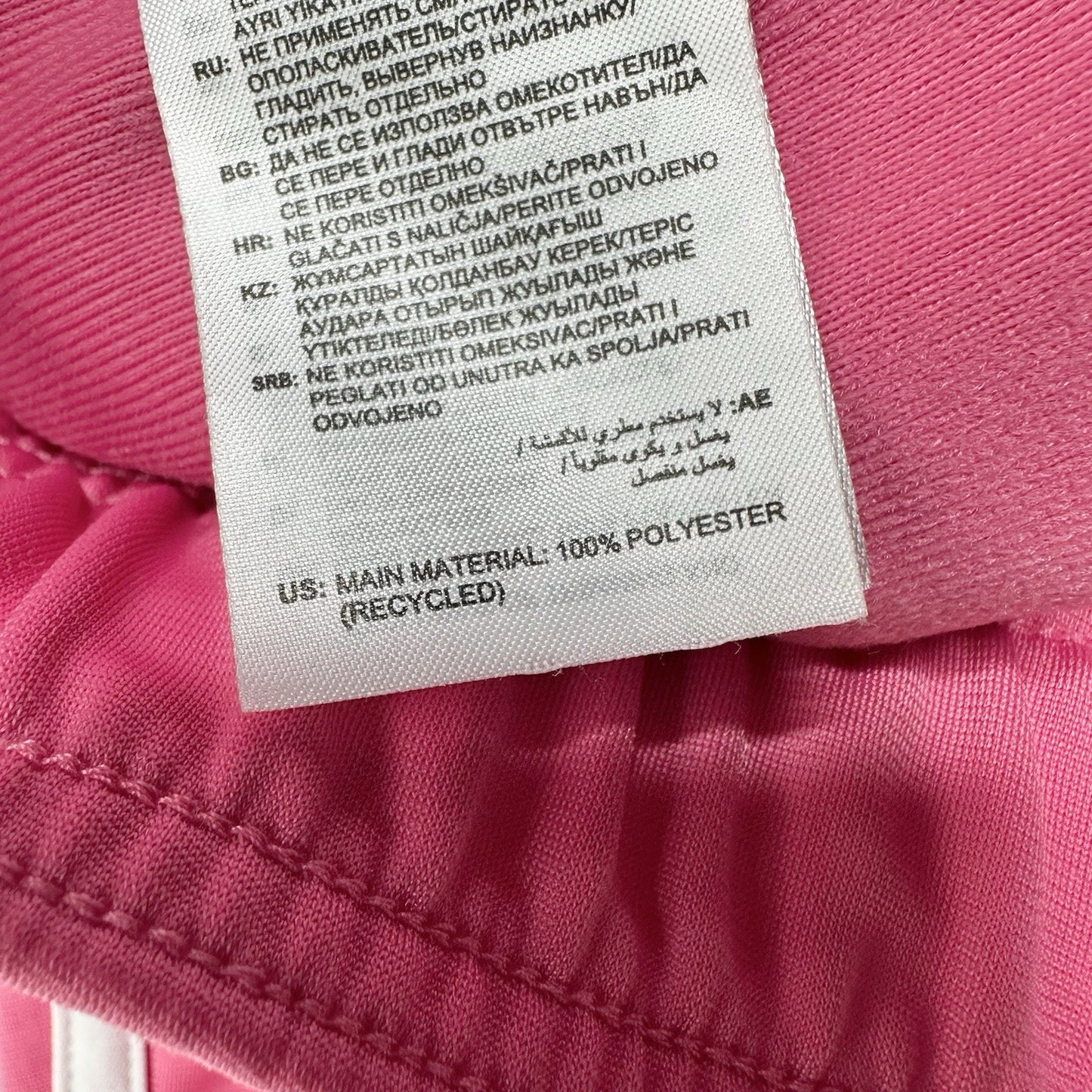 Adidas Pants Womens 3X Jogger Track Pant Bubblegum Pink Stripes Lounge Athletic