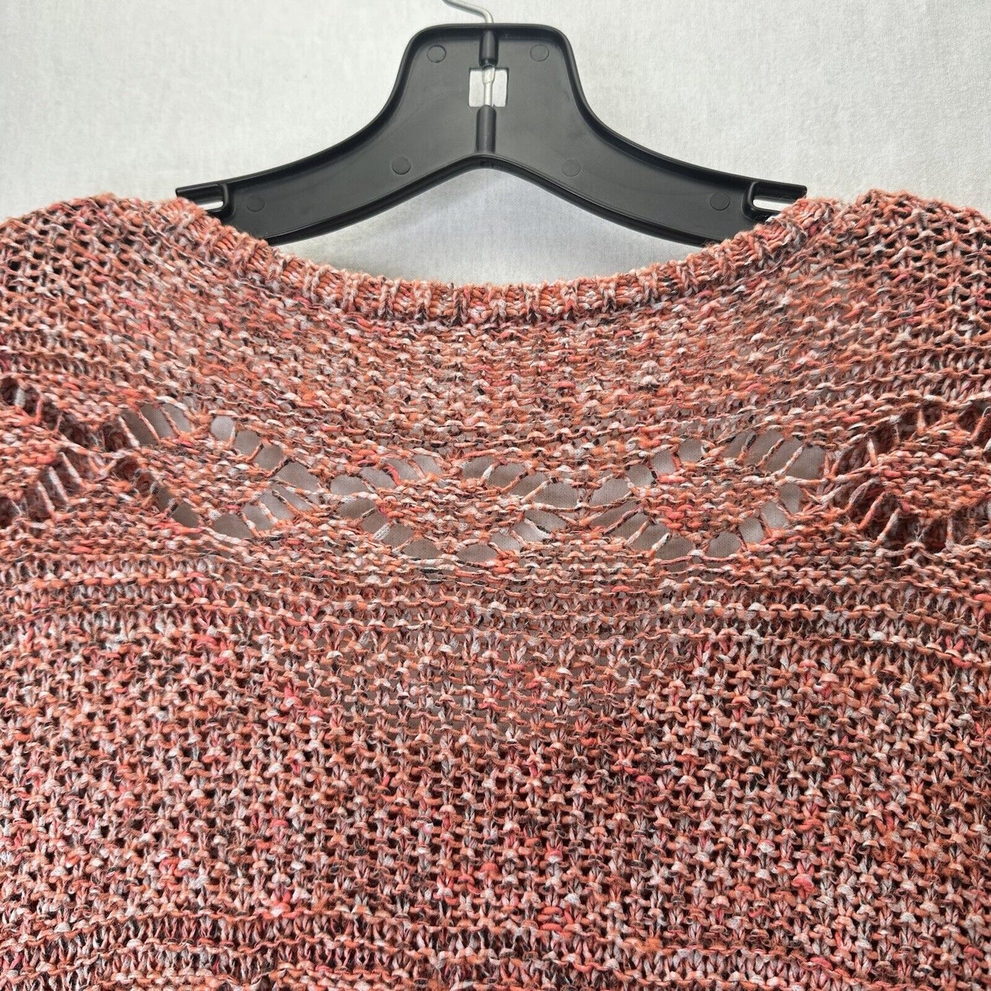Soft Surroundings Sweater 1X Tunic Open Knit Orange Boho Top Coastal Cowgirl