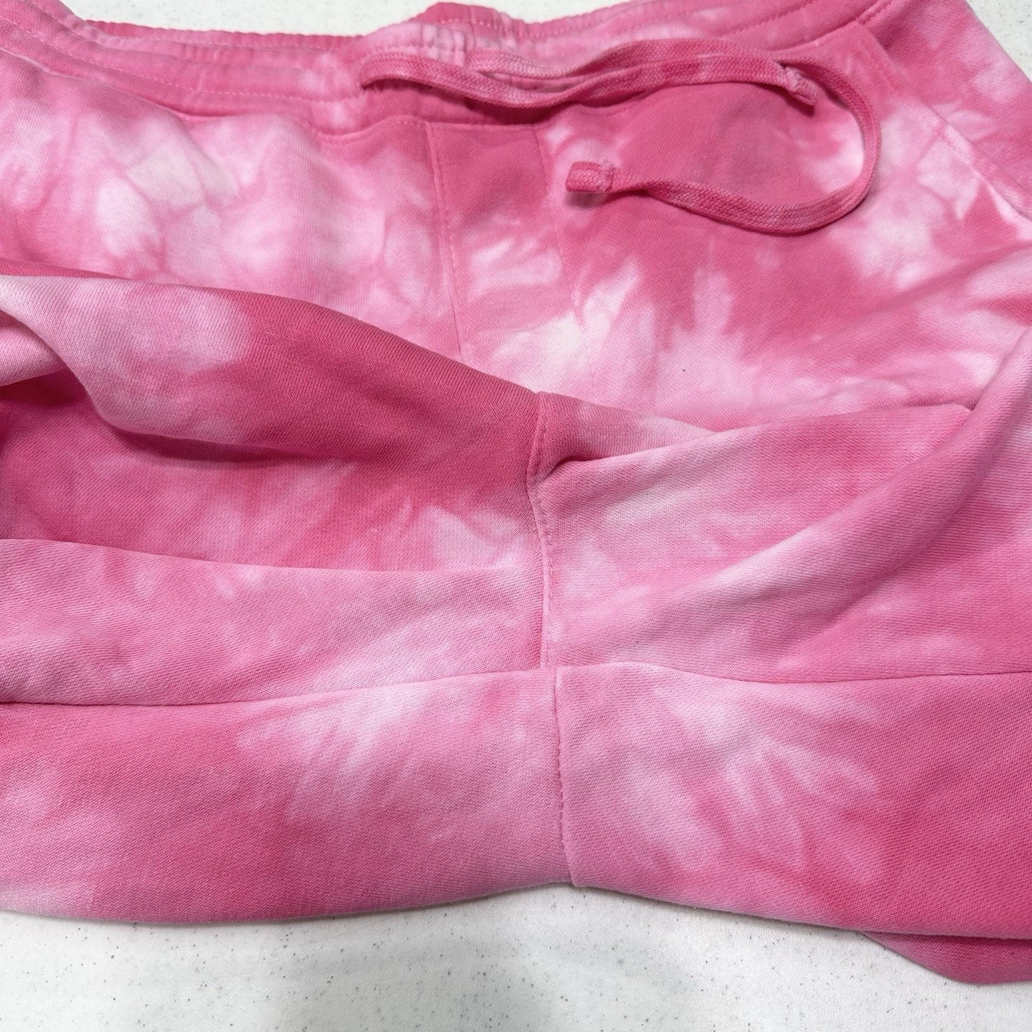 Lularoe Boyfriend Jogger Womens Medium Sweatpant Bright Pink Tie Dye Cozy Lounge