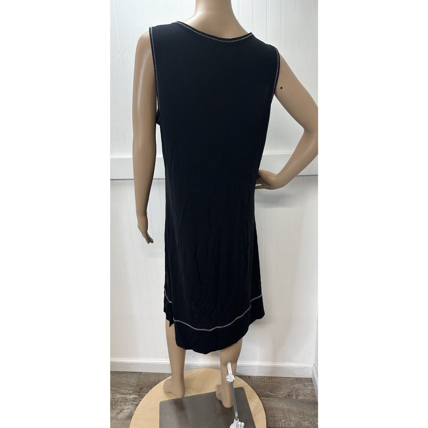J Jill Dress Womens Large Black Shift Sleeveless Slinky Stretch Travel Beach