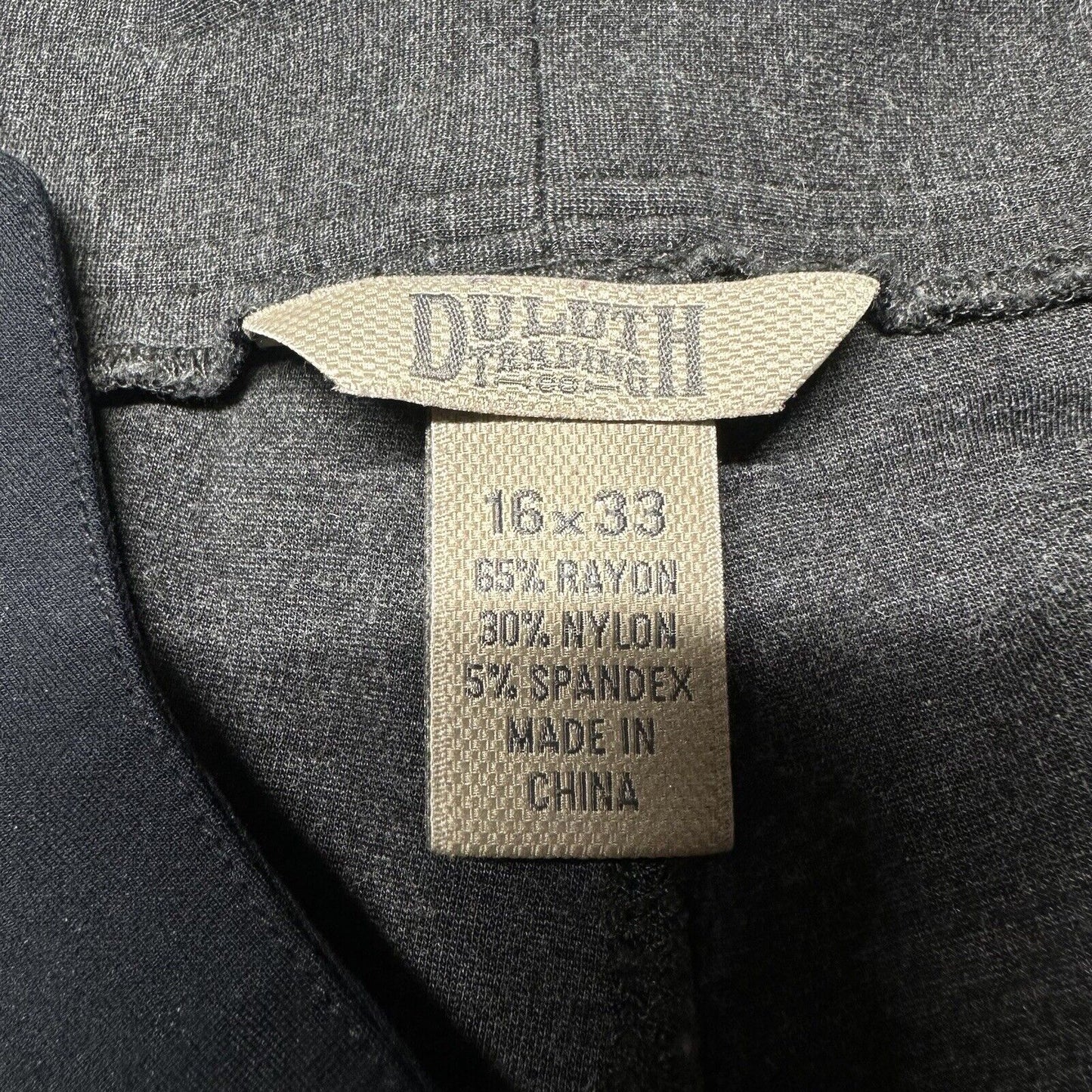 Duluth Trading Pants Womens 16 Wearwithall Ponte Knit Bootcut Gray Stretch Zip
