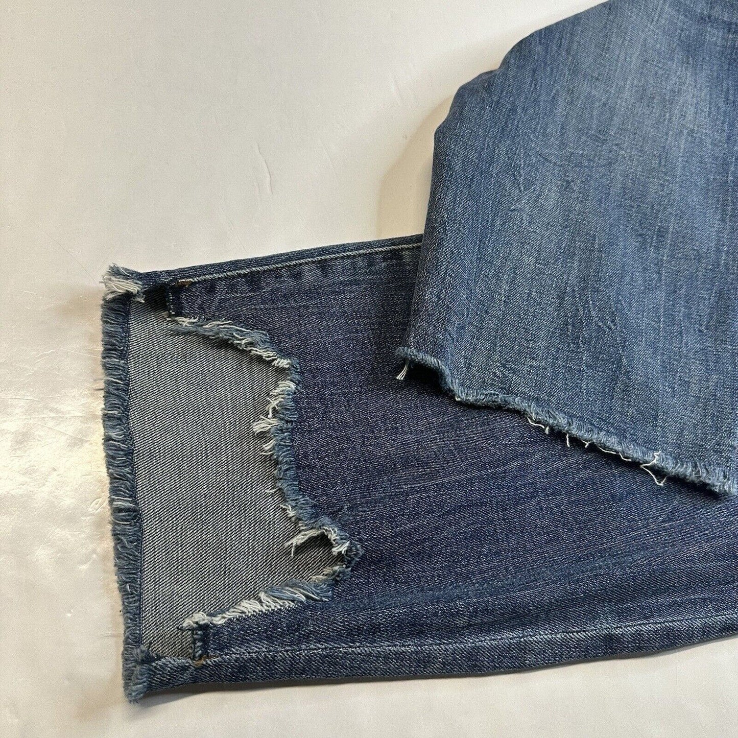 Kut From The Kloth Jeans Womens 24W Reese Ankle Straight Denim Blue Fray NEW