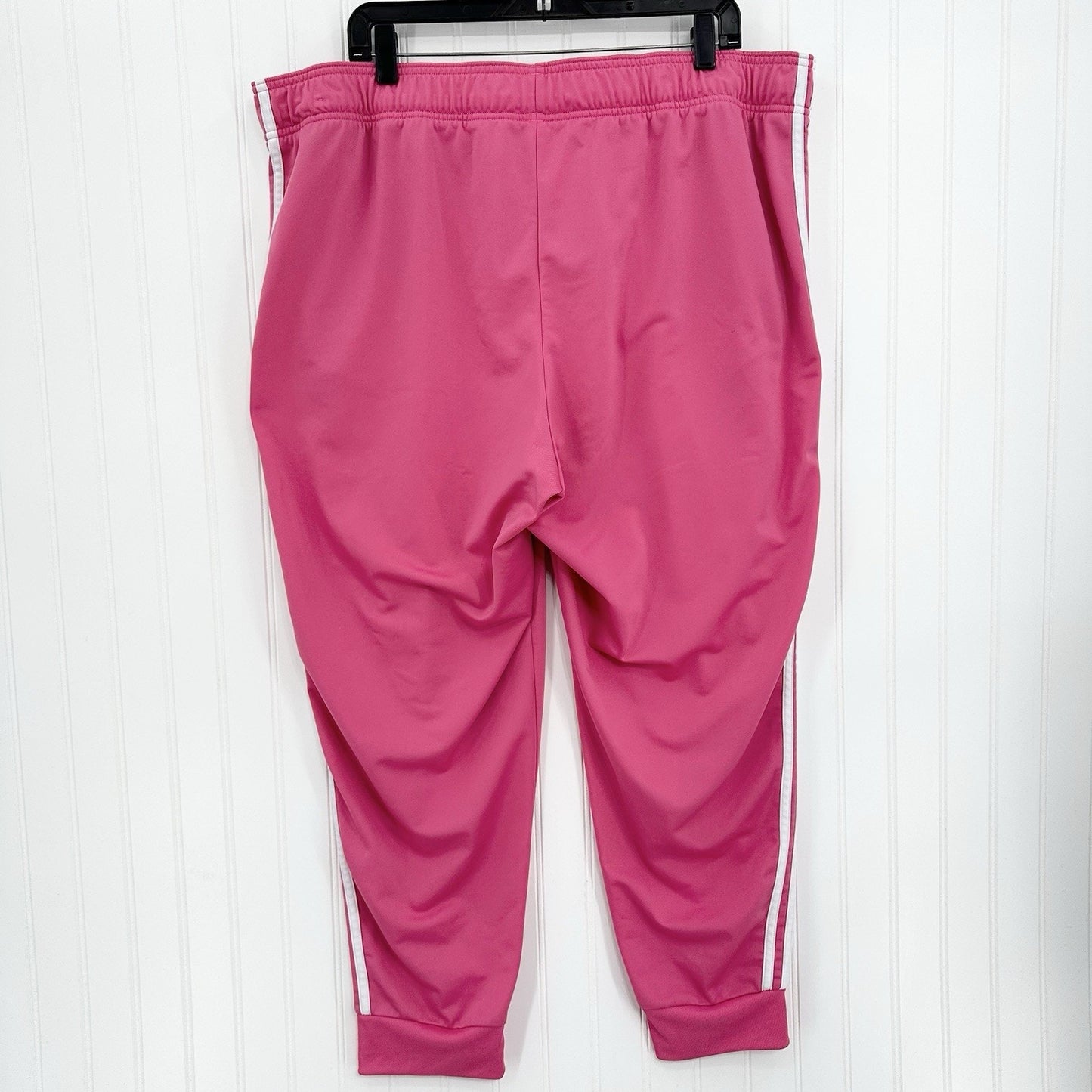 Adidas Pants Womens 3X Jogger Track Pant Bubblegum Pink Stripes Lounge Athletic