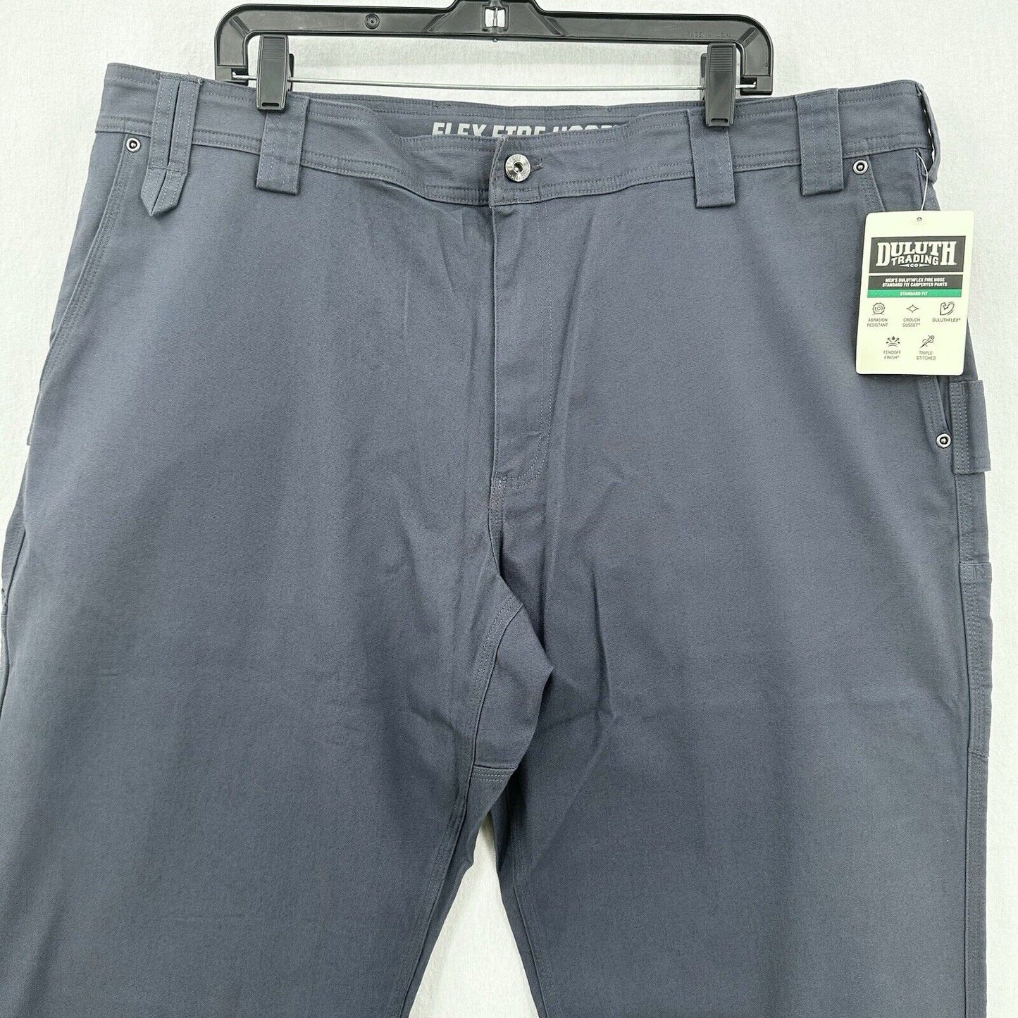 Duluth Trading Pants Mens 42x34 Flex Fire Hose Carpenter Standard Fit Gray NEW