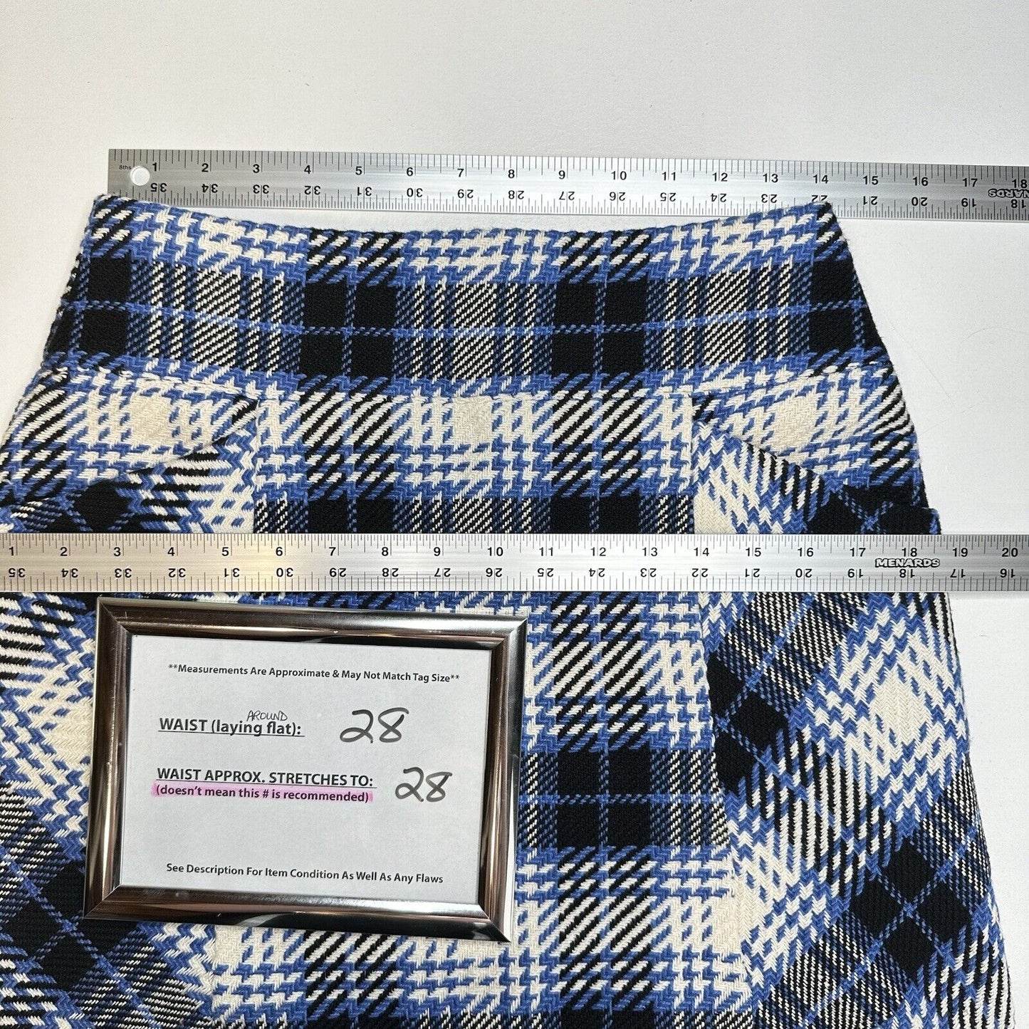 Anthropologie Maeve Skirt Womens 6 Blue Plaid Mini Lined Pockets Academia Preppy