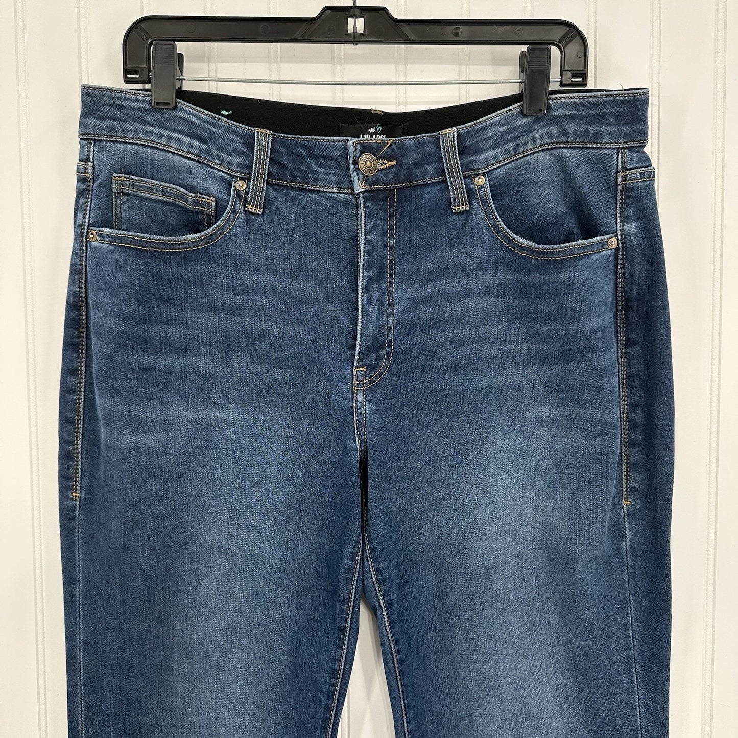 Lularoe Jeans Womens 32 US 14 Bootcut Blue Stretch Denim Tummy Panel Western EUC