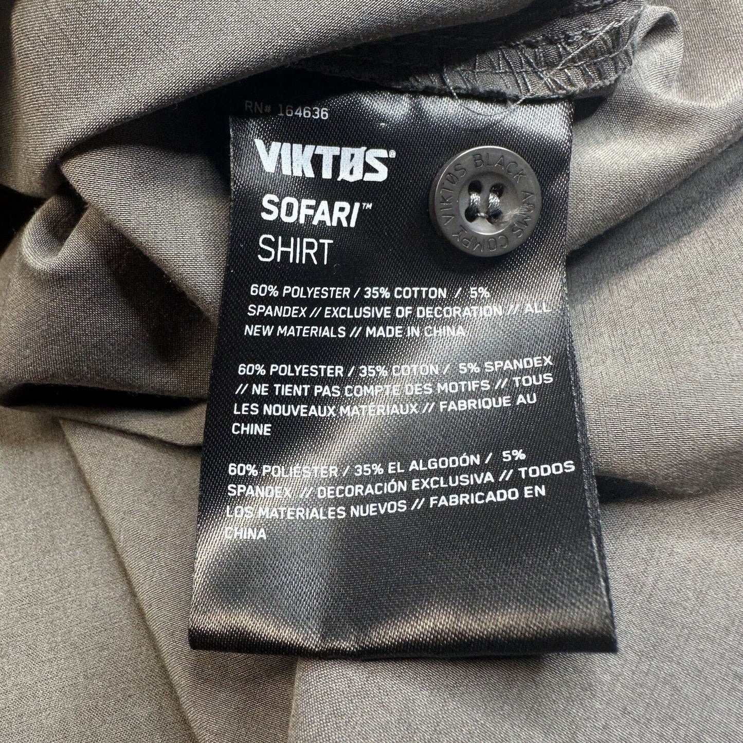 Viktos Shirt Mens Medium Sofari Ops Gray Short Sleeve Button Up Tactical EUC