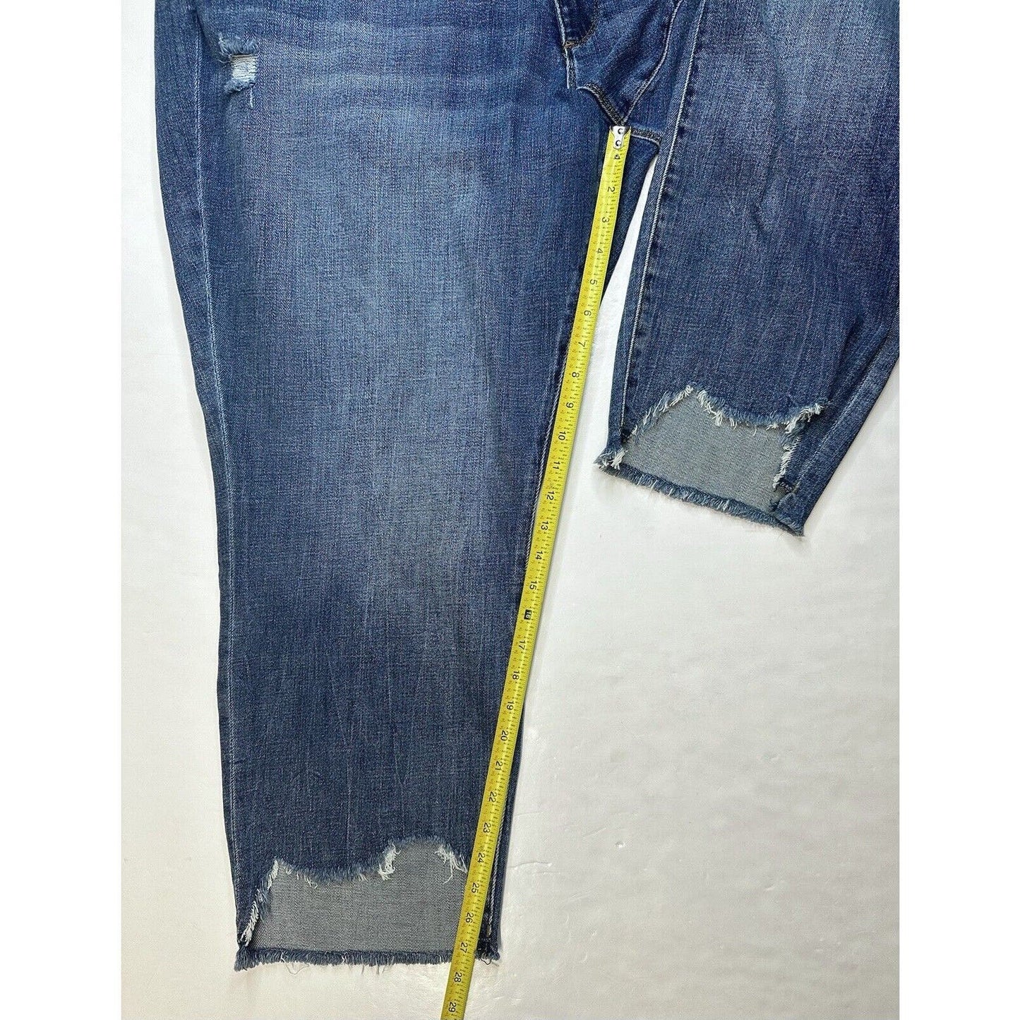 Kut From The Kloth Jeans Womens 24W Reese Ankle Straight Denim Blue Fray NEW