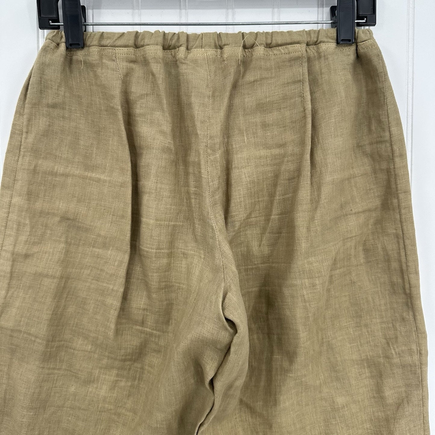 CP Shades Pants Women XS Linen Jenn Wide Leg Tan Pull On Coastal Beach Lagenlook