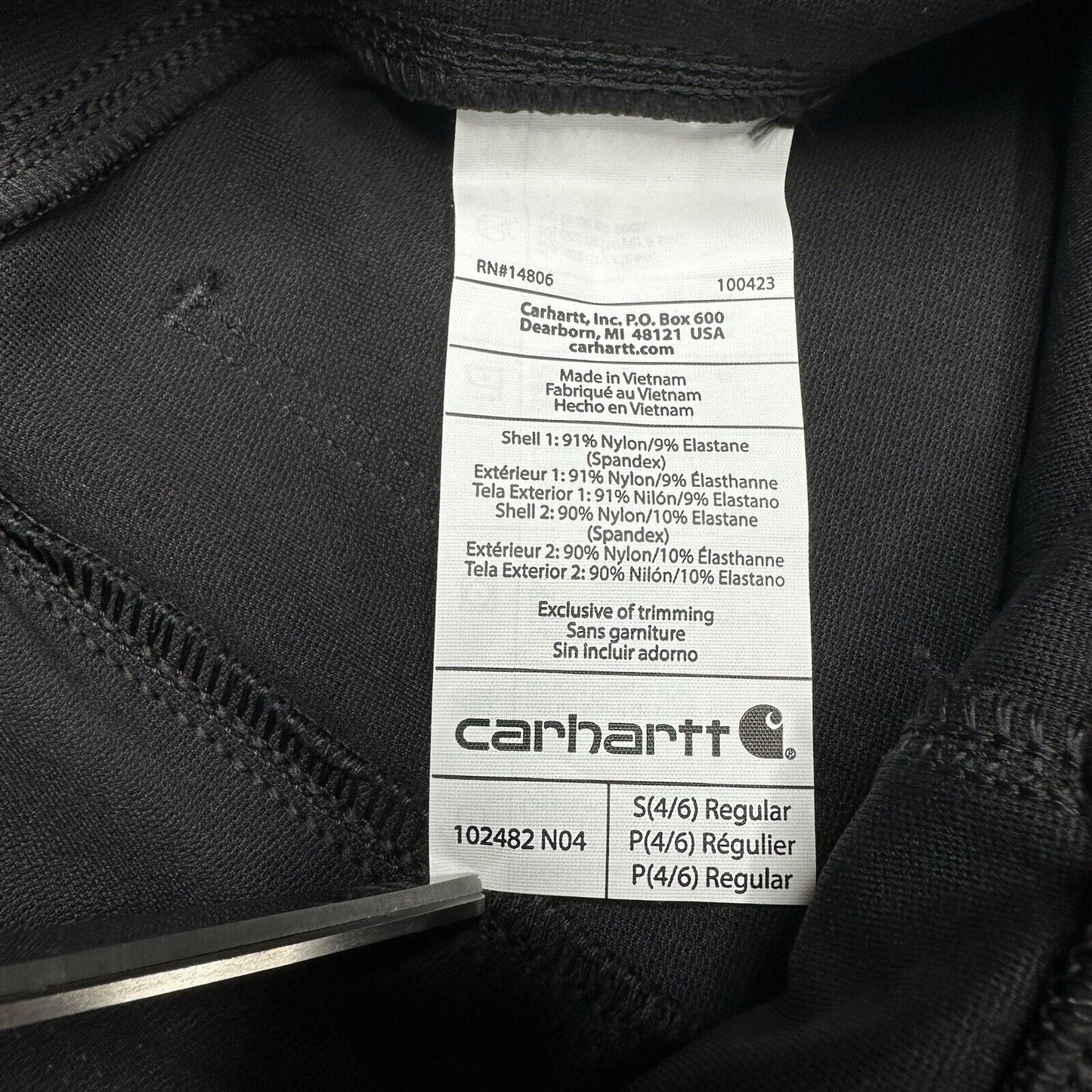 Carhartt Legging Women Small 4 6 Force Midweight Utility Black Work Wicking NEW