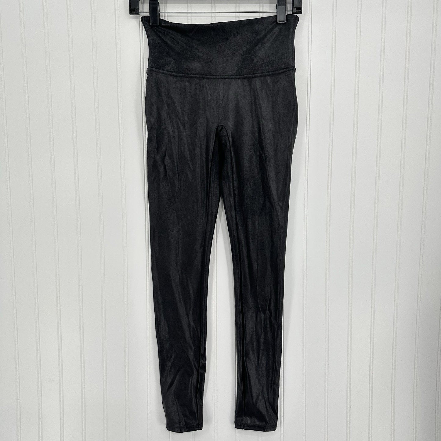 Spanx Leggings Womens Medium Faux Leather Black Pull On Shape Pants Slimming EUC