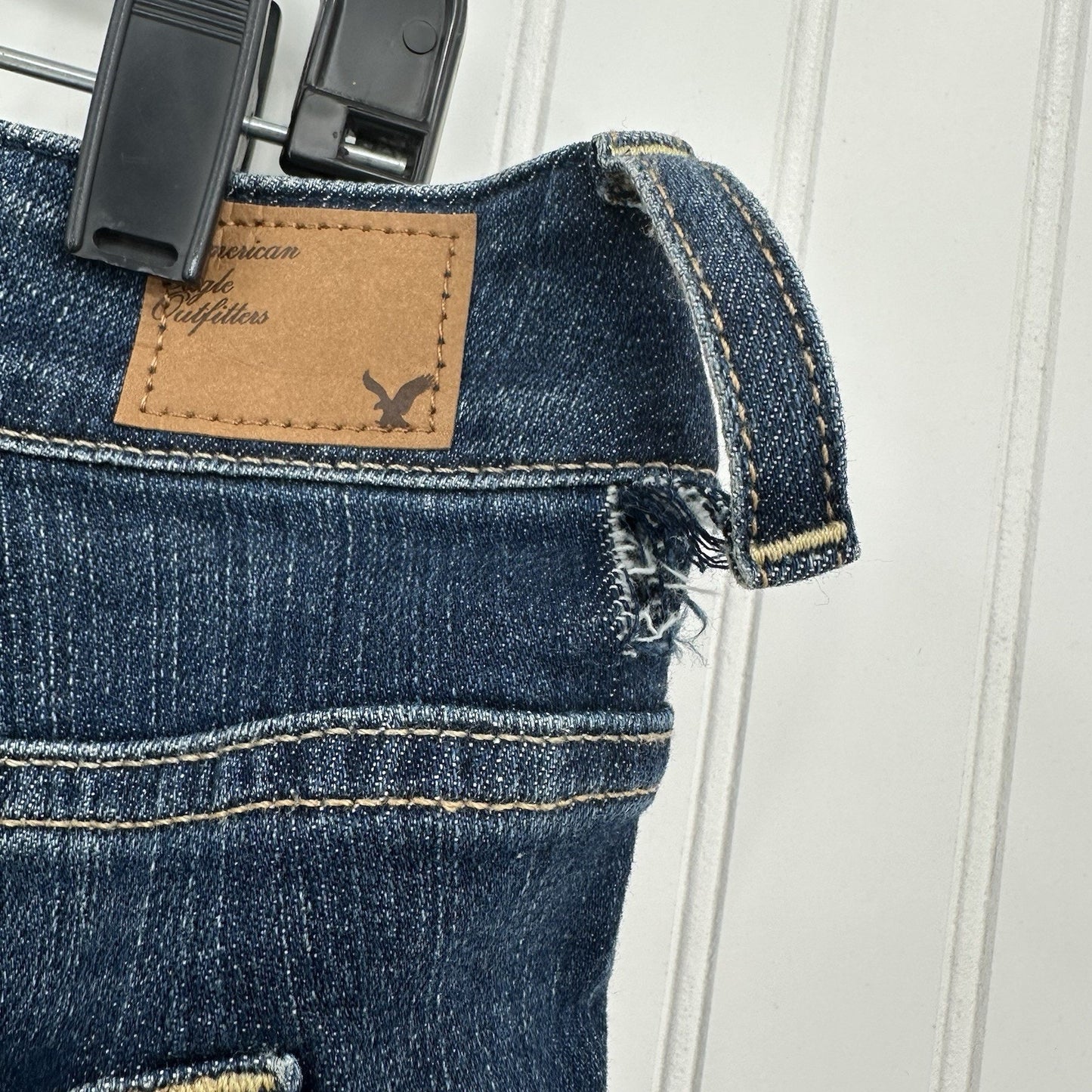 American Eagle Jeans Womens 10 Hipster Flare Denim Festival Western NEW *Defect