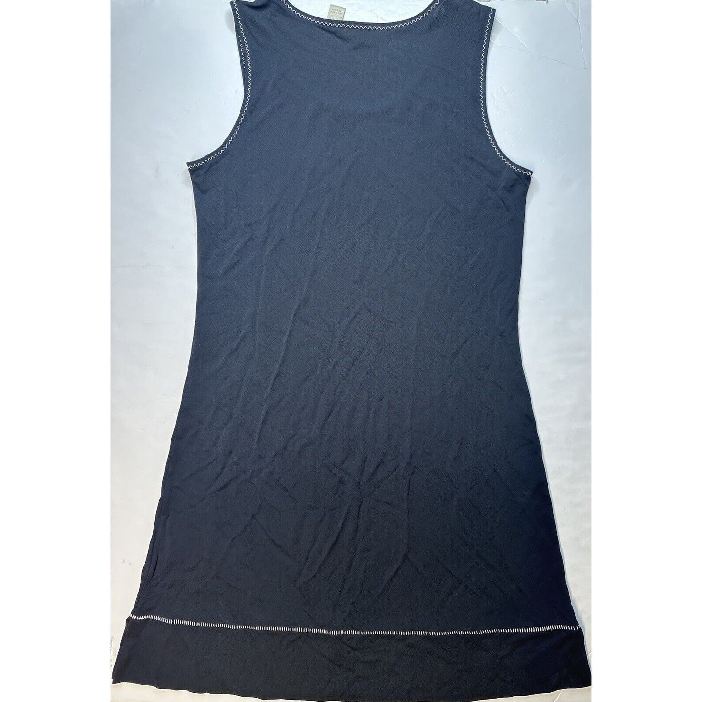 J Jill Dress Womens Large Black Shift Sleeveless Slinky Stretch Travel Beach