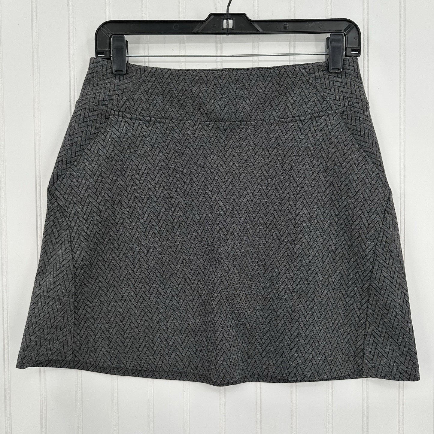 Title Nine Skirt Womens Small Passport Ponte Gray Herringbone Pockets Golf EUC