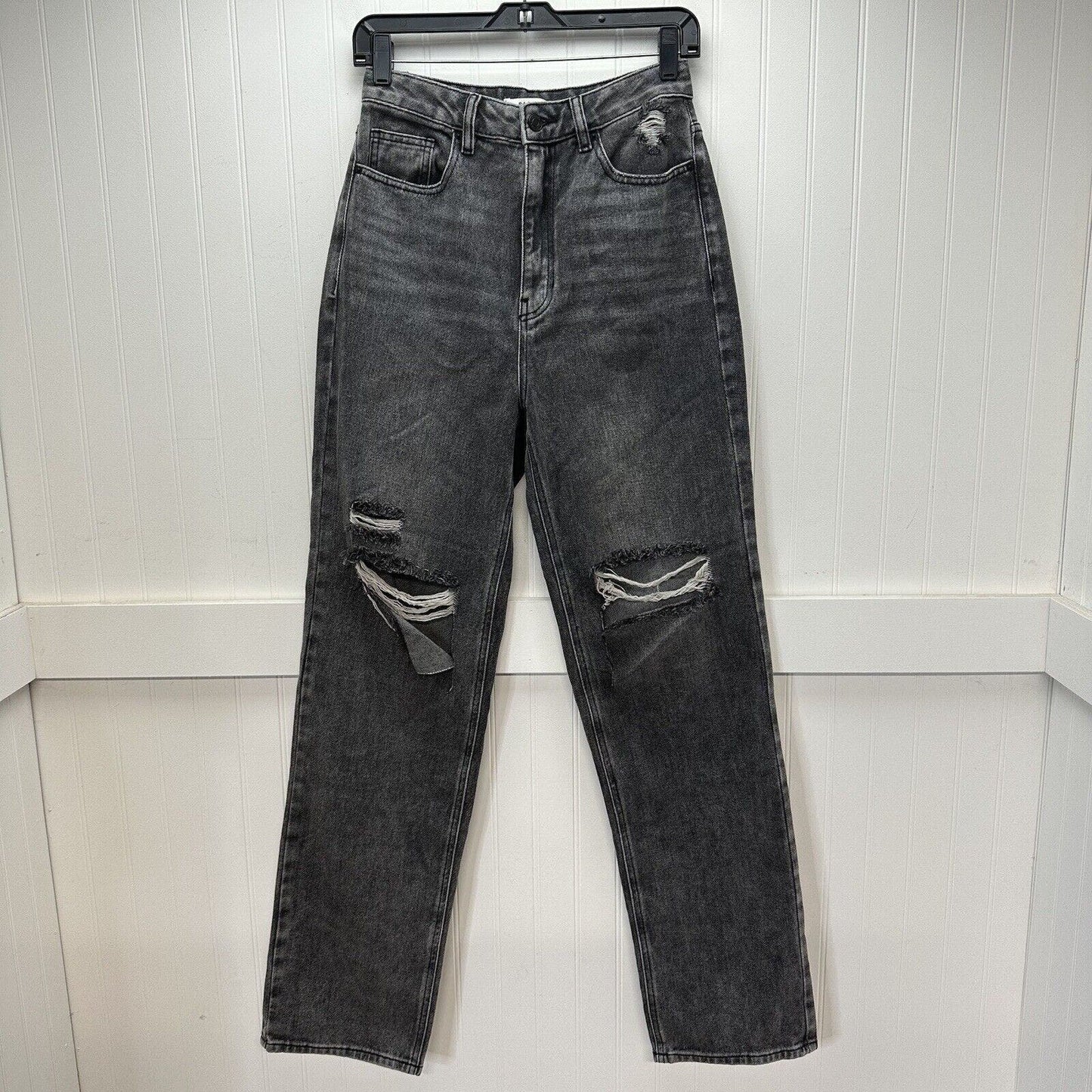 Pacsun Jeans 27 Boyfriend High Rise Gray Denim Womens Distressed 90s Grunge EUC