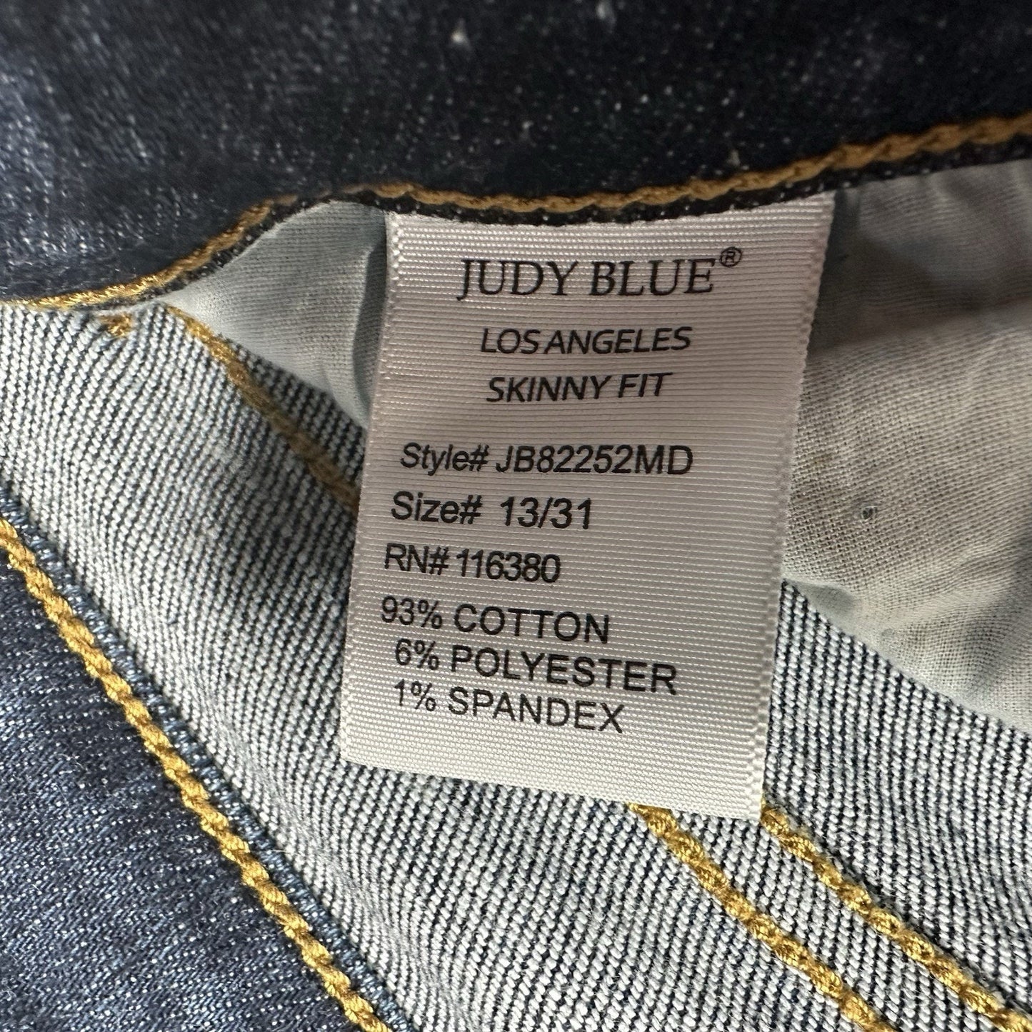 Judy Blue Jeans Womens 13 31 Skinny Blue Stretch Denim Comfort Casual EUC