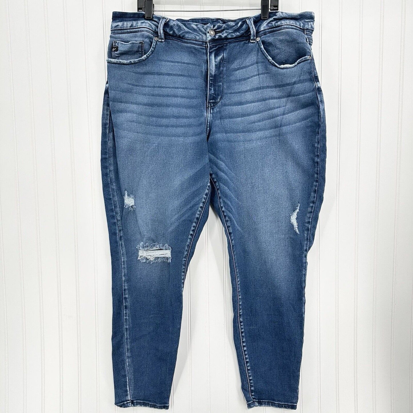Kancan Jeans Womens 22 Skinny Blue Stretch Denim Distressed Grunge
