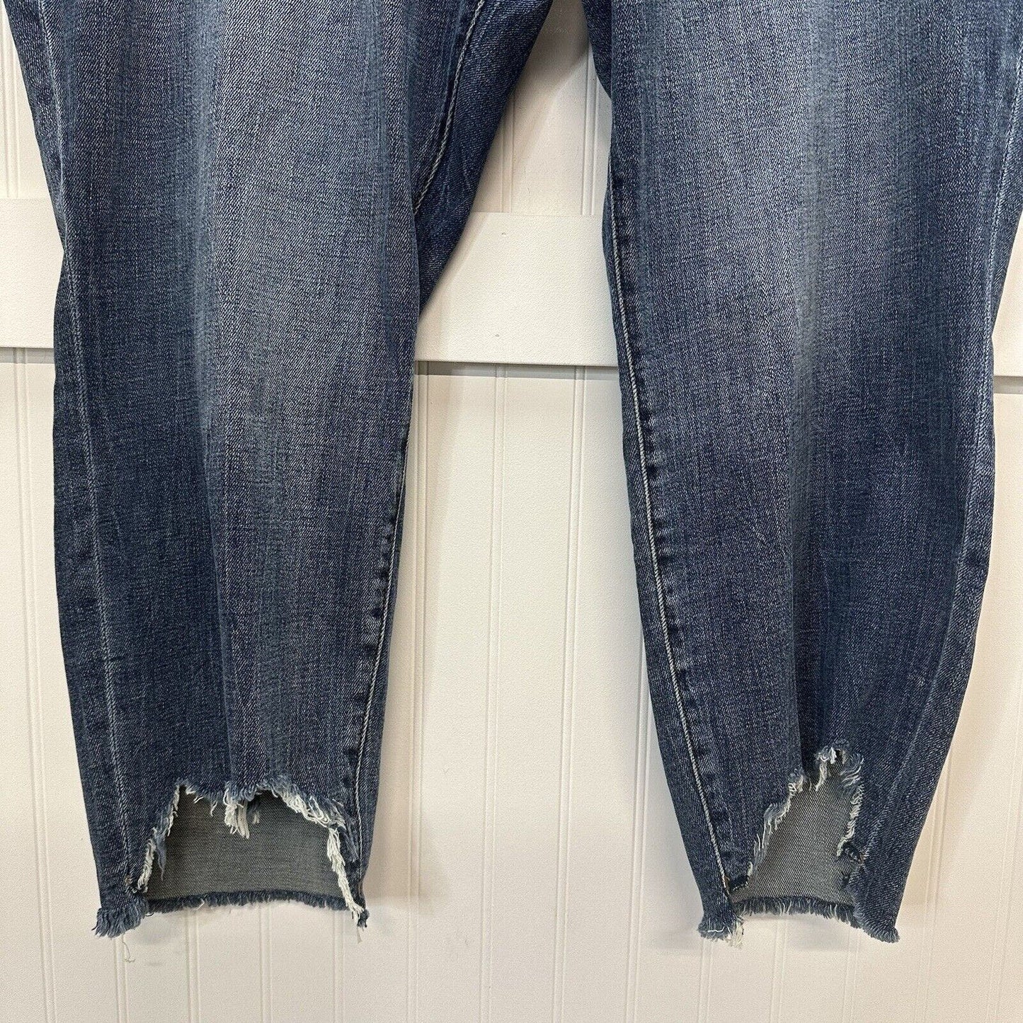 Kut From The Kloth Jeans Womens 24W Reese Ankle Straight Denim Blue Fray NEW