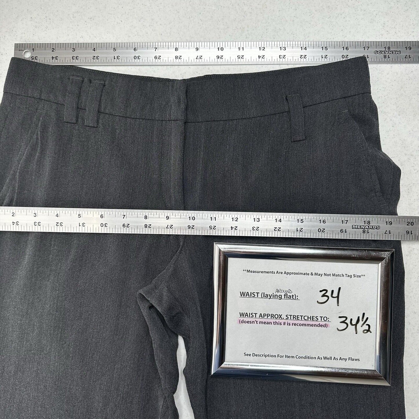 Gunex Wool Pants Womens US 12 Straight Trouser Dark Gray Wool Blend Italy EUC