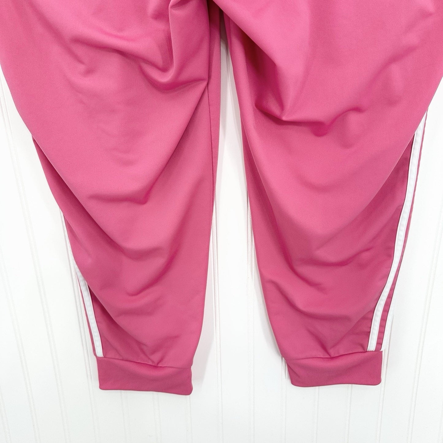 Adidas Pants Womens 3X Jogger Track Pant Bubblegum Pink Stripes Lounge Athletic