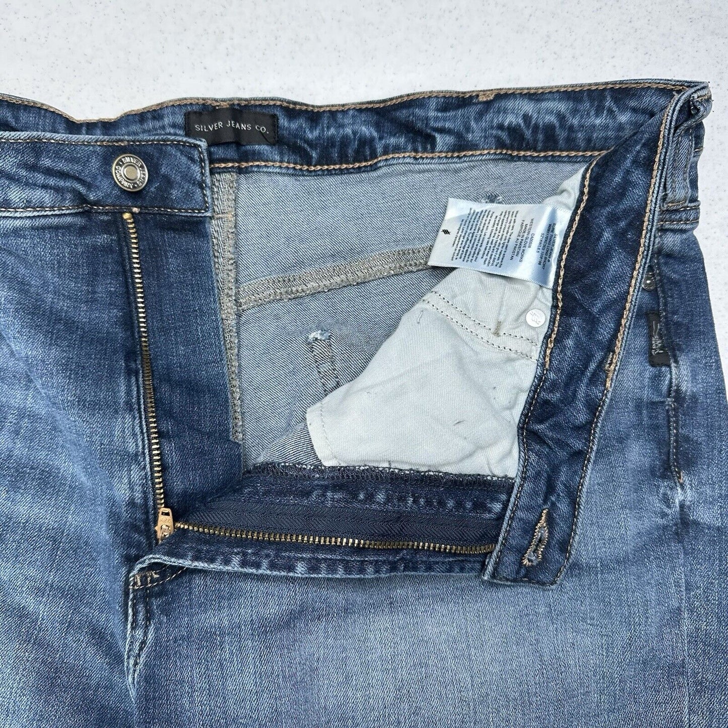 Silver Jean Shorts Womens 18 Sure Thing Long Short Blue Stretch Denim Bermuda