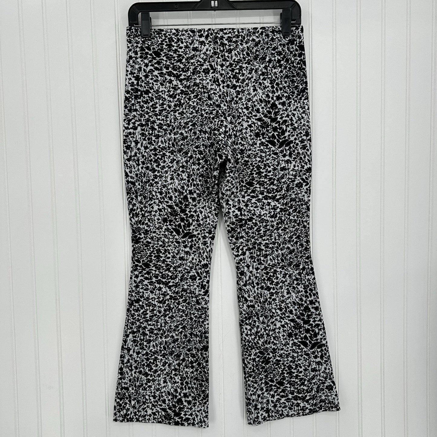 Maeve Pants Womens XSP Margot Kick Flare Crop Black Floral Knit Anthropologie