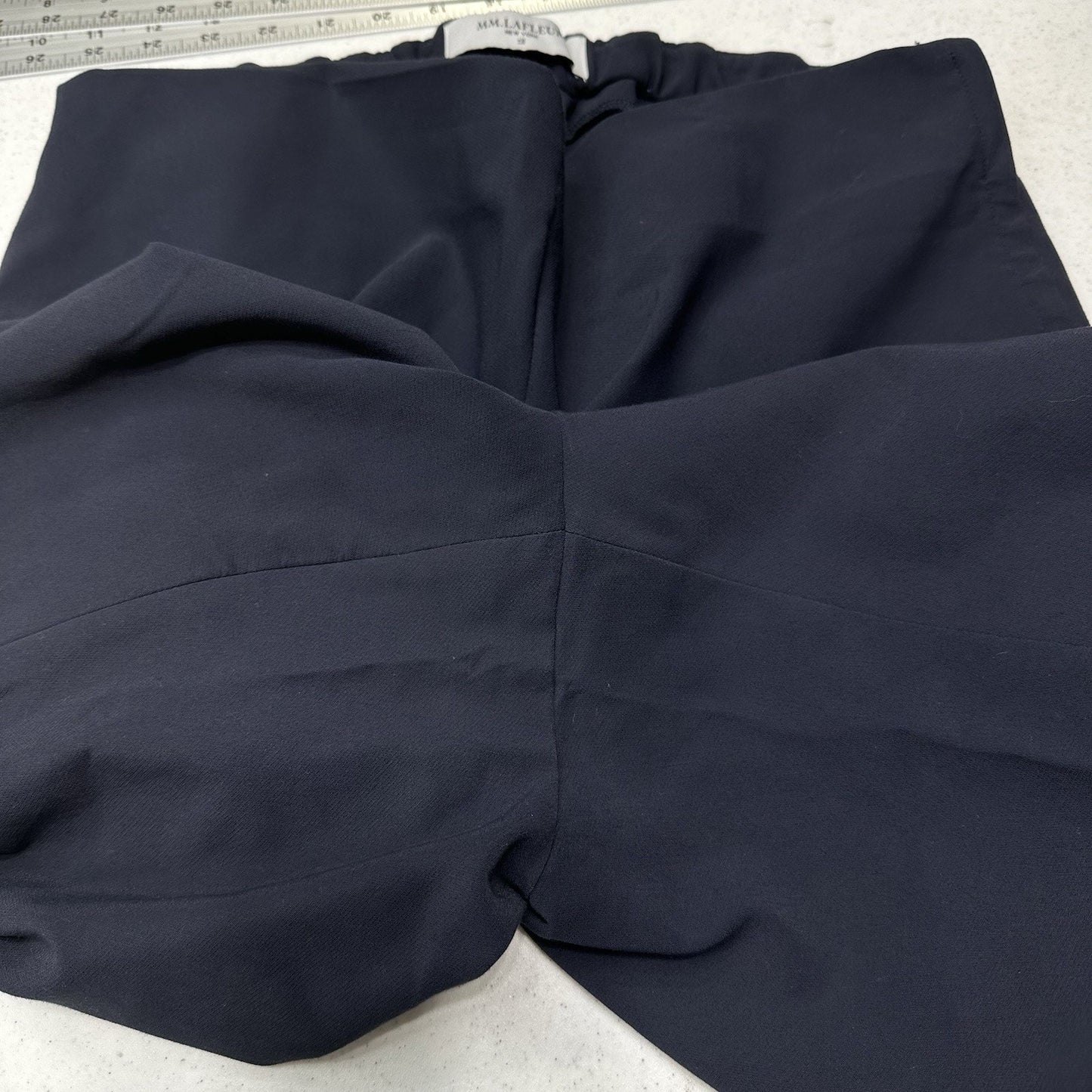 MM Lafleur Pants Womens +2 18 Straight Ankle Navy Blue Stretch Minimalist Career