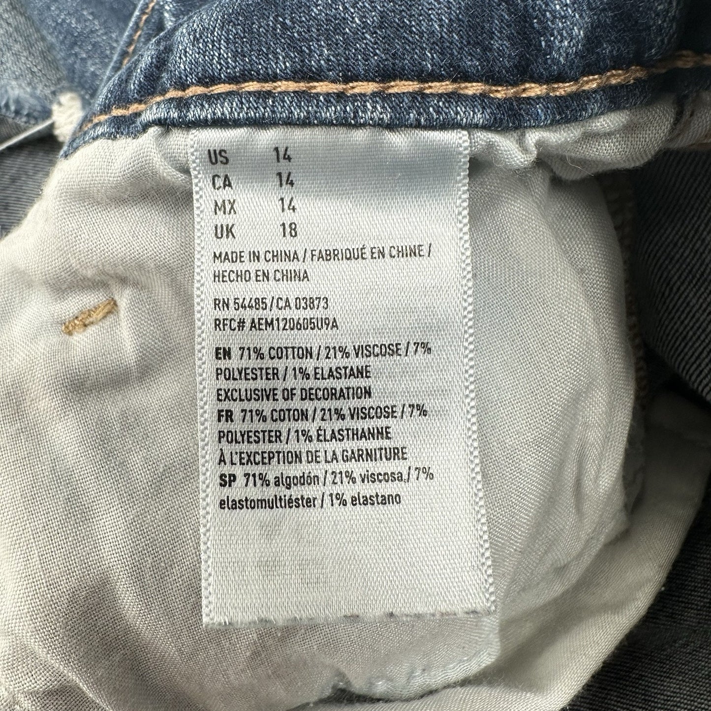 American Eagle Shorts Women 14 Hi Rise Shortie Next Level Blue Jean Denim Grunge
